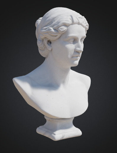 Classical Female Bust Sculpture 3D model_4