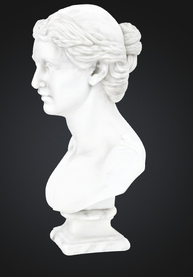Classical Female Bust Sculpture 3D model_3