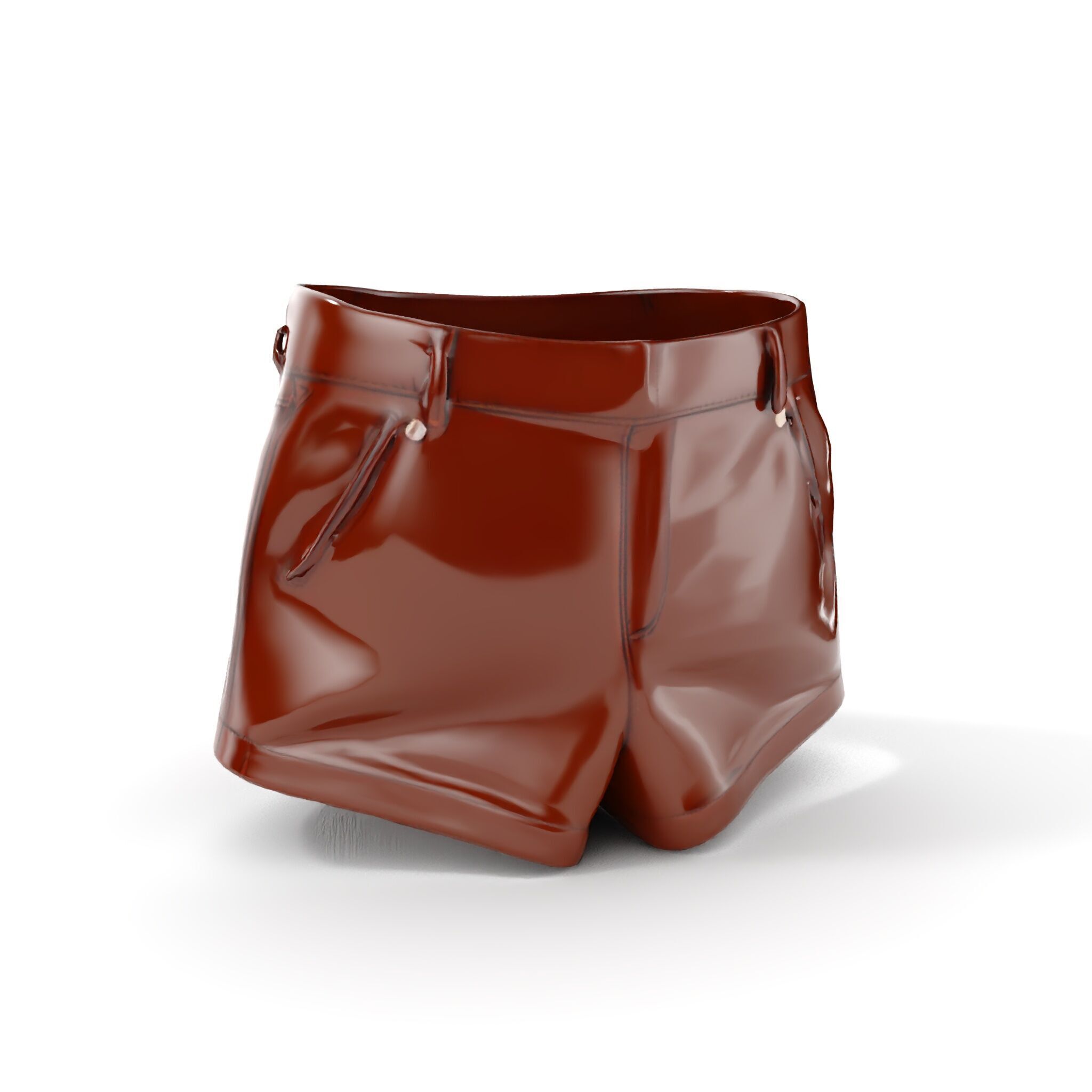 Stylish Leather Shorts Model Pack for Realistic Rendering Low-poly 3D model_6