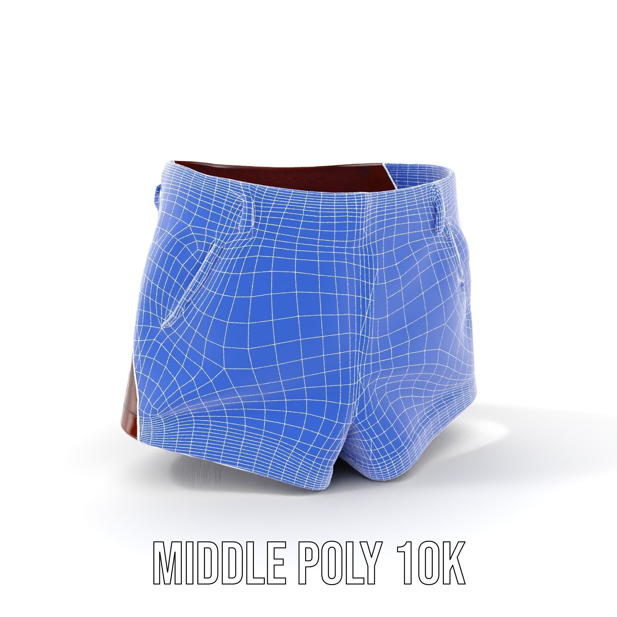 Stylish Leather Shorts Model Pack for Realistic Rendering Low-poly 3D model_15