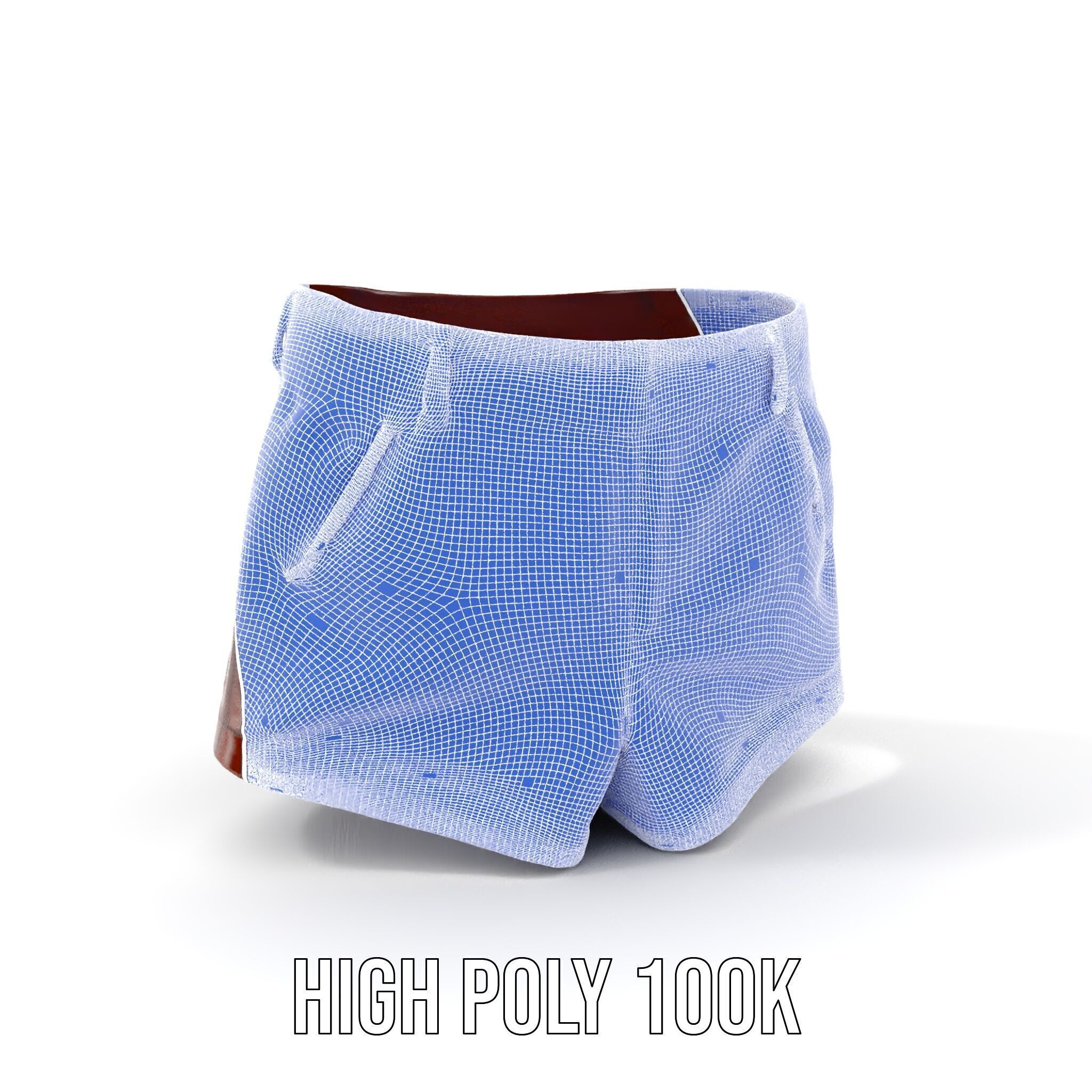 Stylish Leather Shorts Model Pack for Realistic Rendering Low-poly 3D model_4