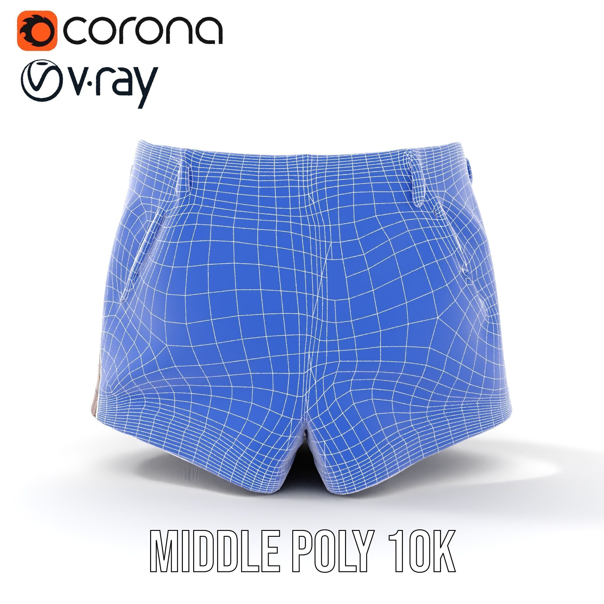 Stylish Leather Shorts Model Pack for Realistic Rendering Low-poly 3D model_28