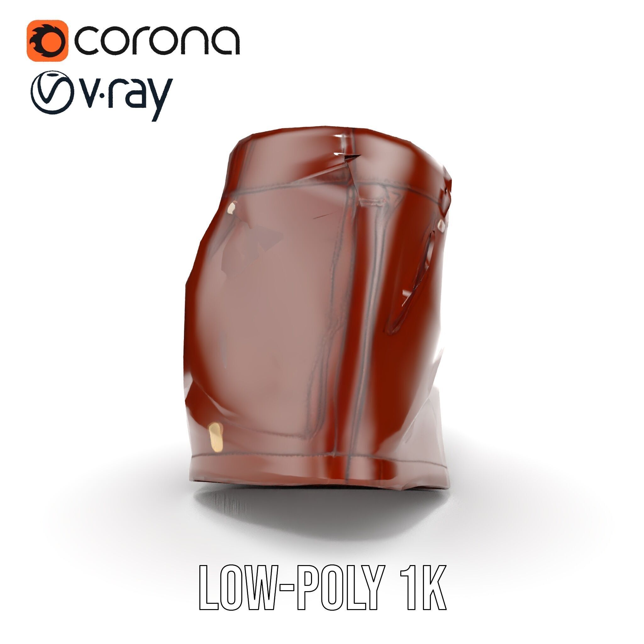 Stylish Leather Shorts Model Pack for Realistic Rendering Low-poly 3D model_18