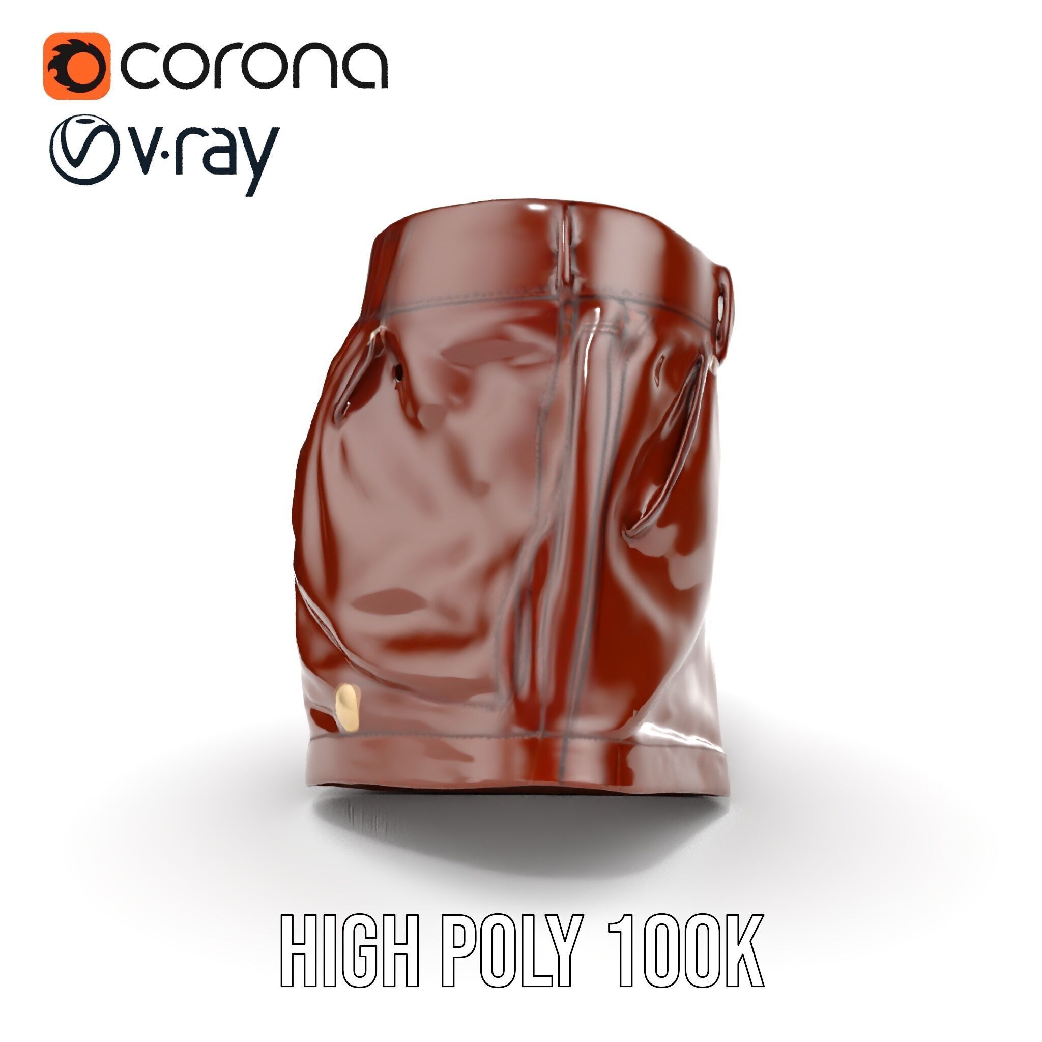 Stylish Leather Shorts Model Pack for Realistic Rendering Low-poly 3D model_36