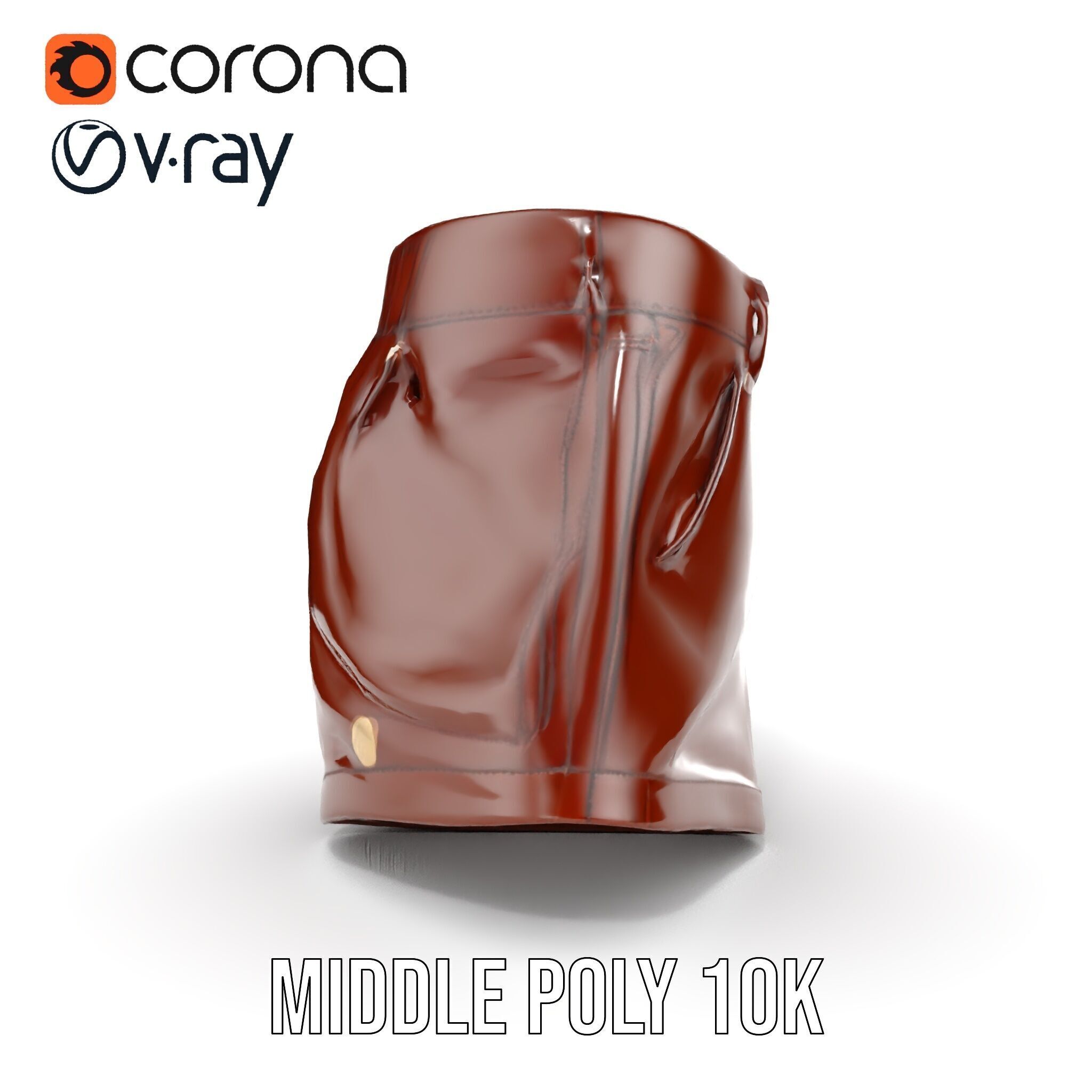 Stylish Leather Shorts Model Pack for Realistic Rendering Low-poly 3D model_19