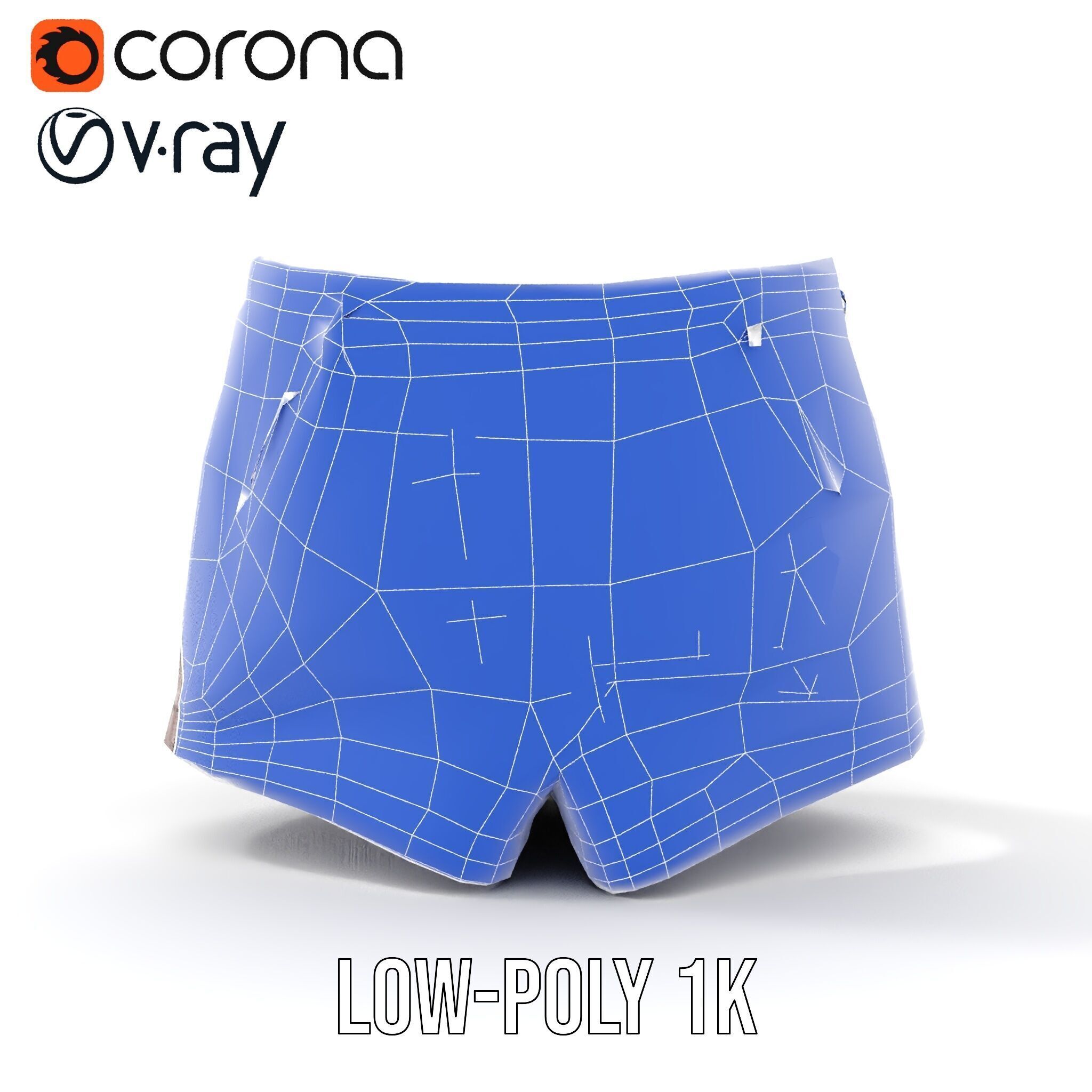 Stylish Leather Shorts Model Pack for Realistic Rendering Low-poly 3D model_29