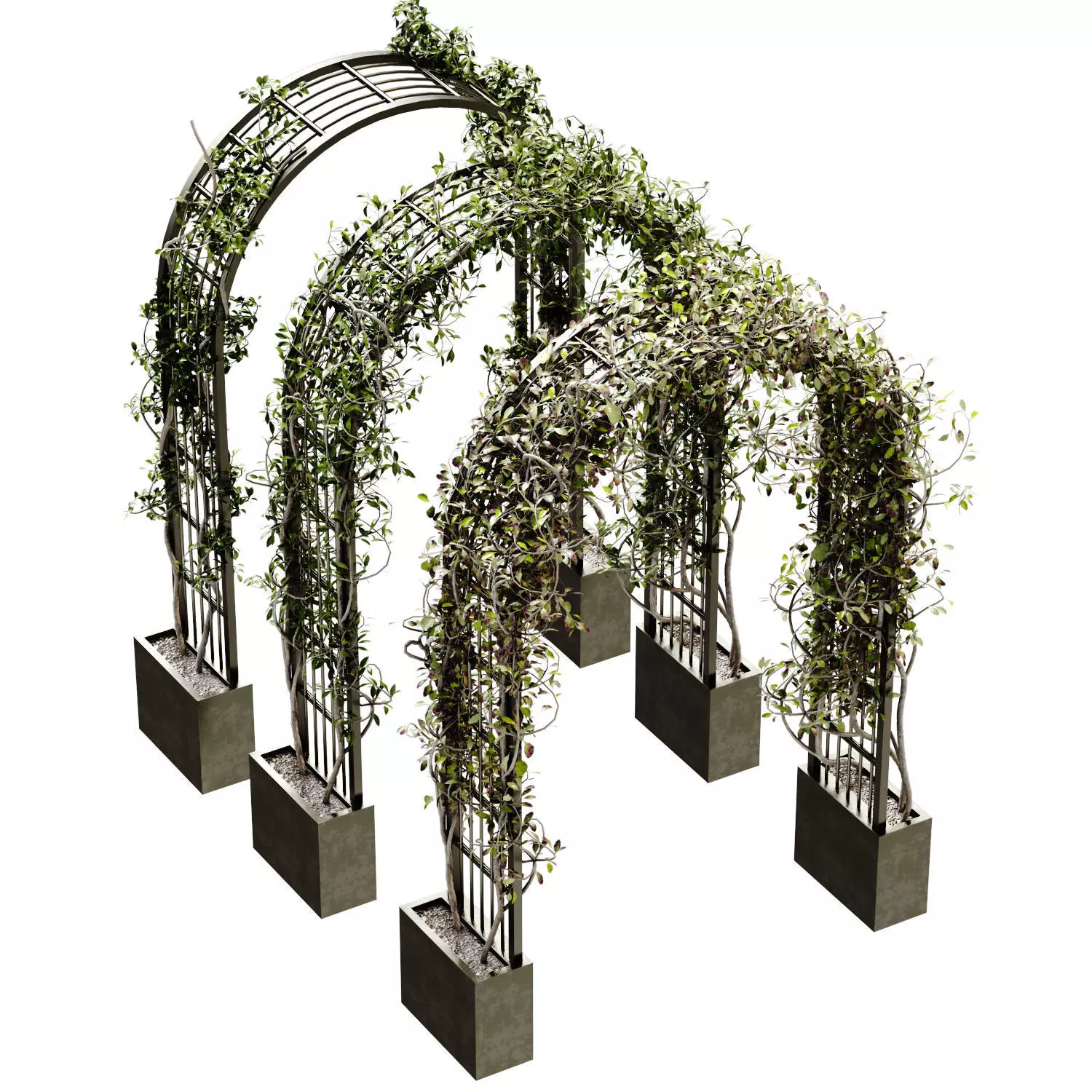 Green Corridor Landscape exterior green set 641 3D model_0