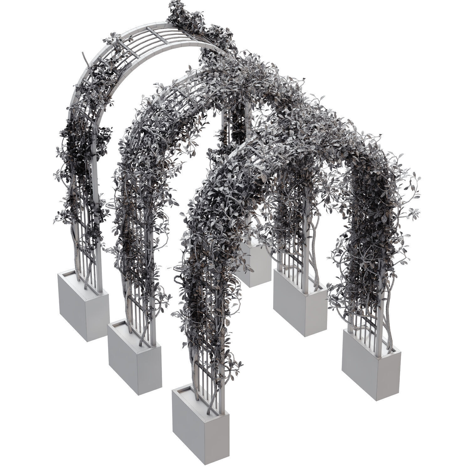 Green Corridor Landscape exterior green set 641 3D model_5