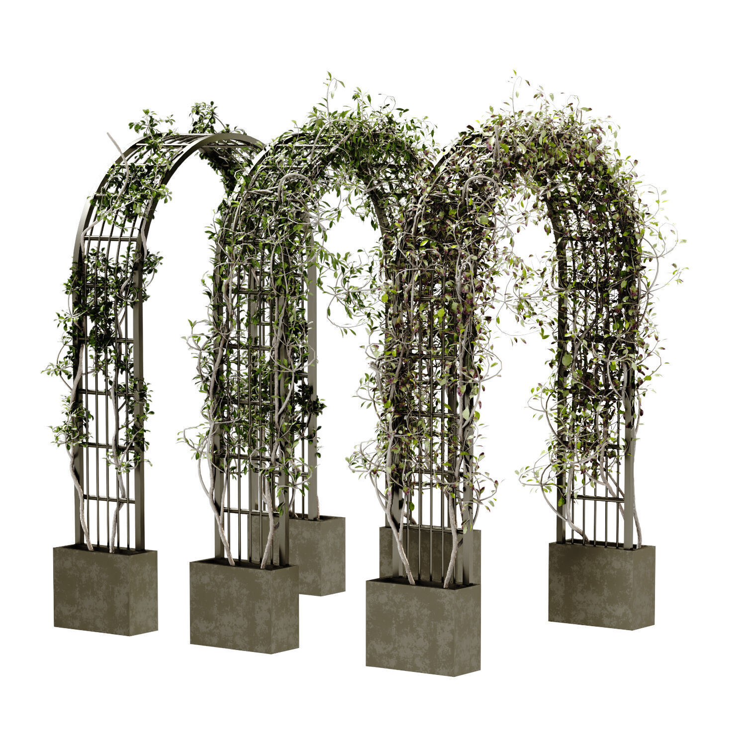 Green Corridor Landscape exterior green set 641 3D model_1