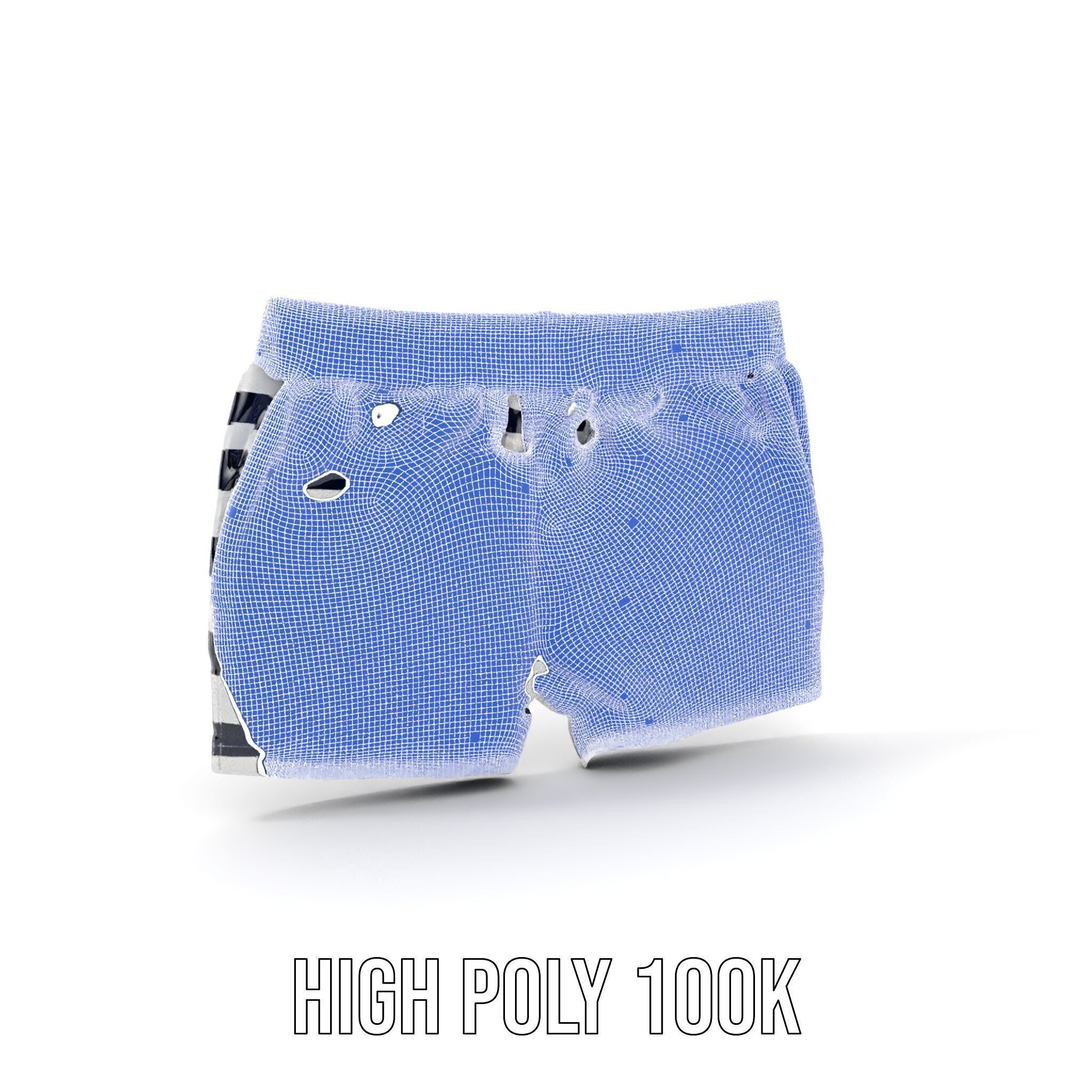 Striped Swim Shorts D Model Pack Low-poly 3D model_4