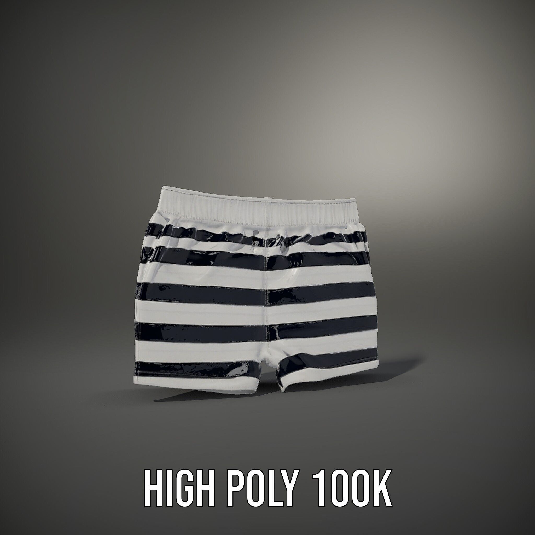 Striped Swim Shorts D Model Pack Low-poly 3D model_8
