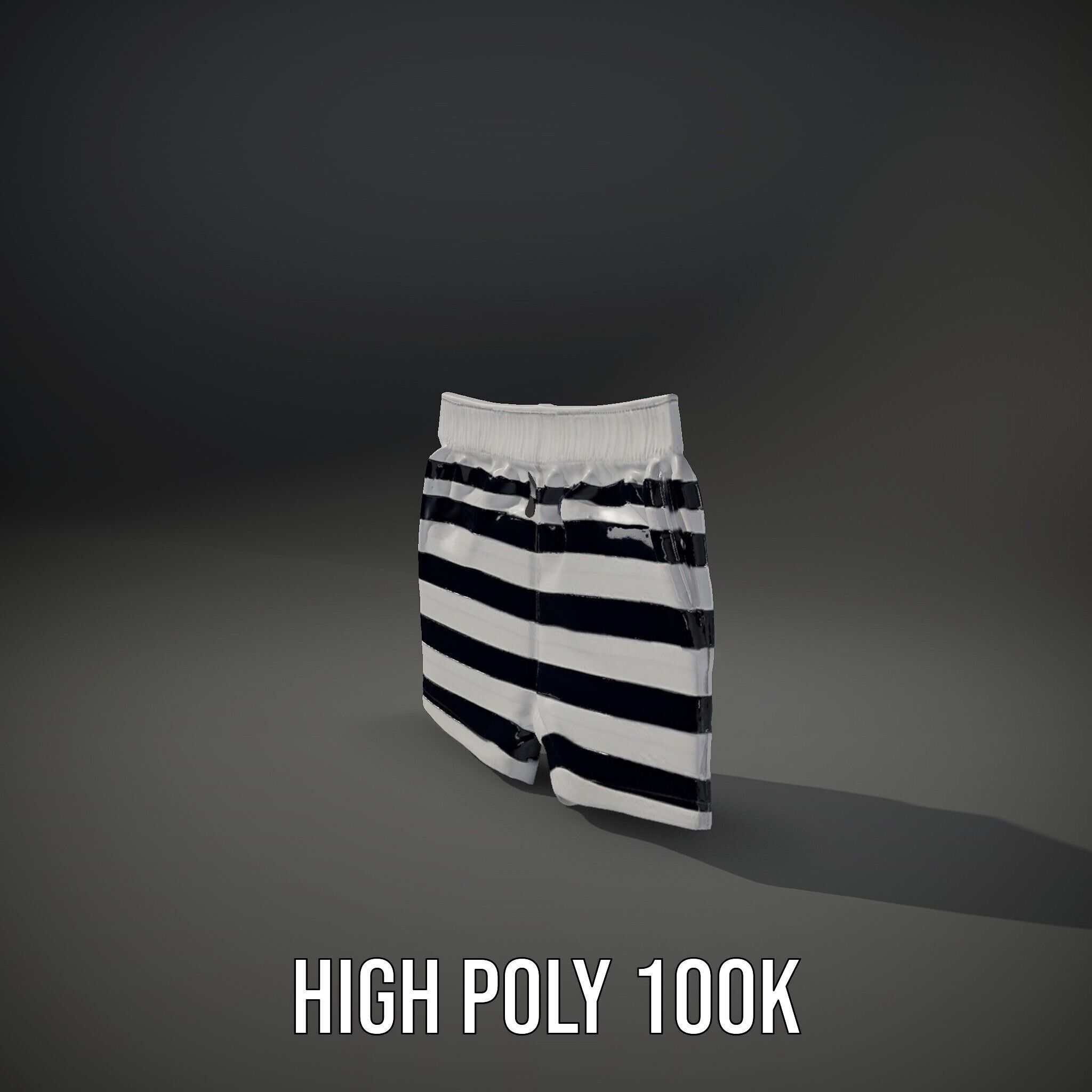 Striped Swim Shorts D Model Pack Low-poly 3D model_14
