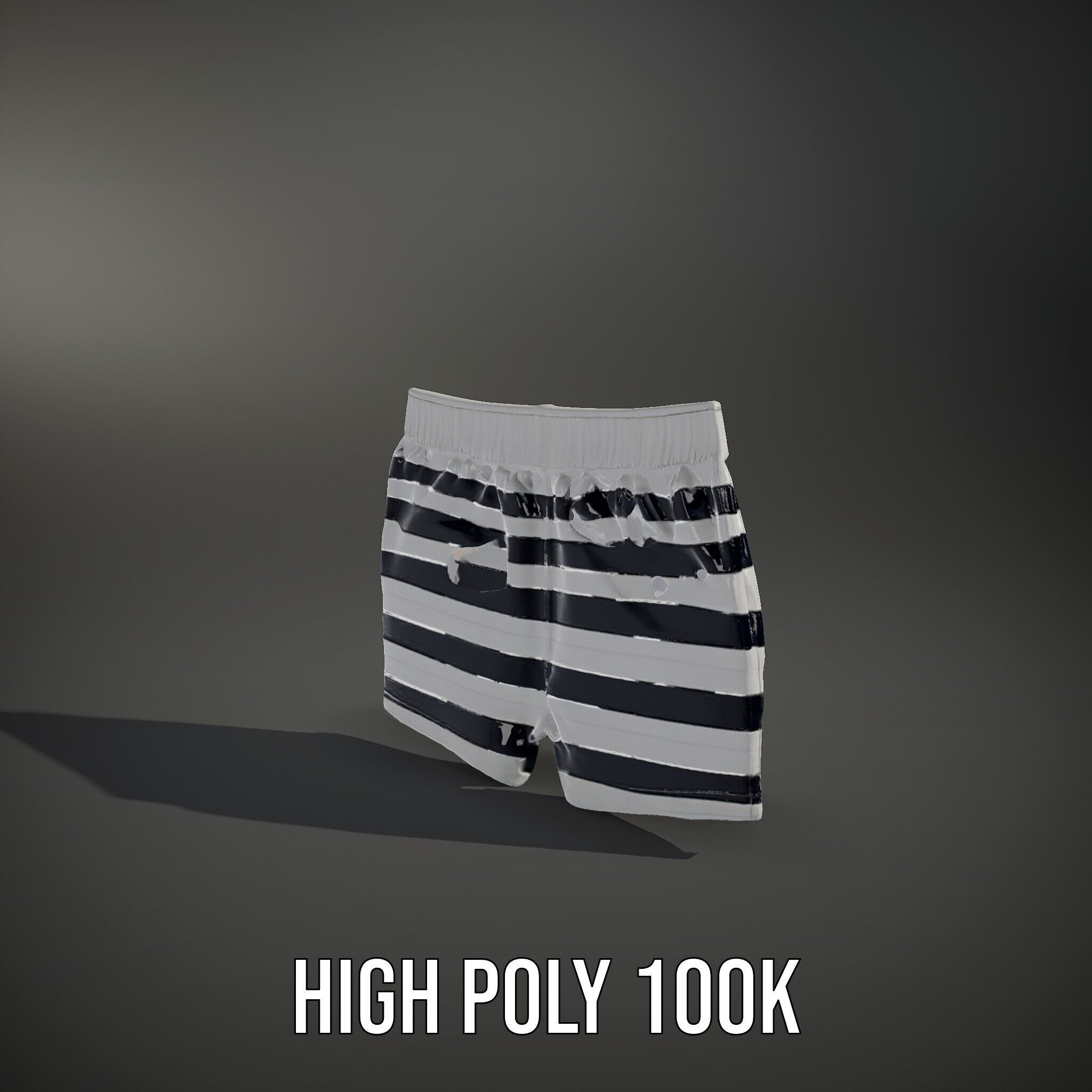 Striped Swim Shorts D Model Pack Low-poly 3D model_11