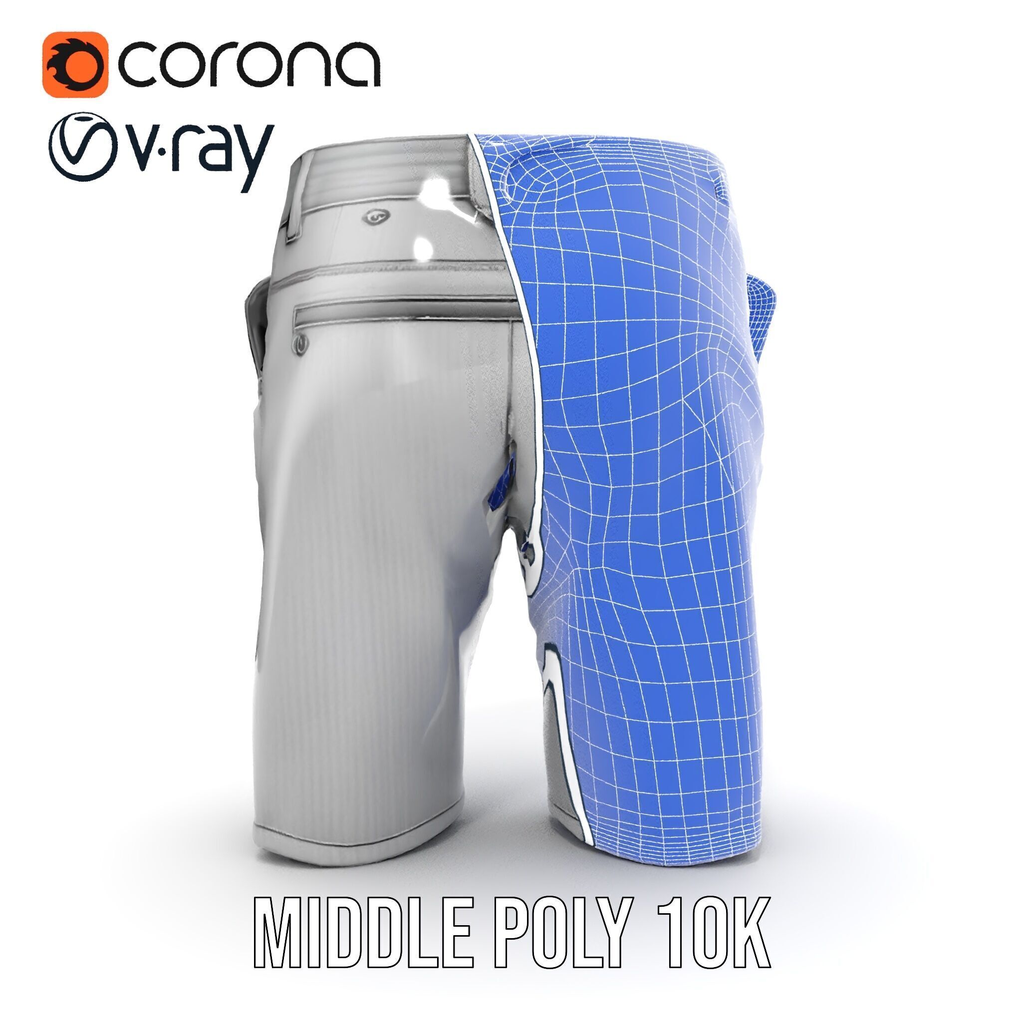 Mens Casual Shorts D Model Pack Low-poly 3D model_30