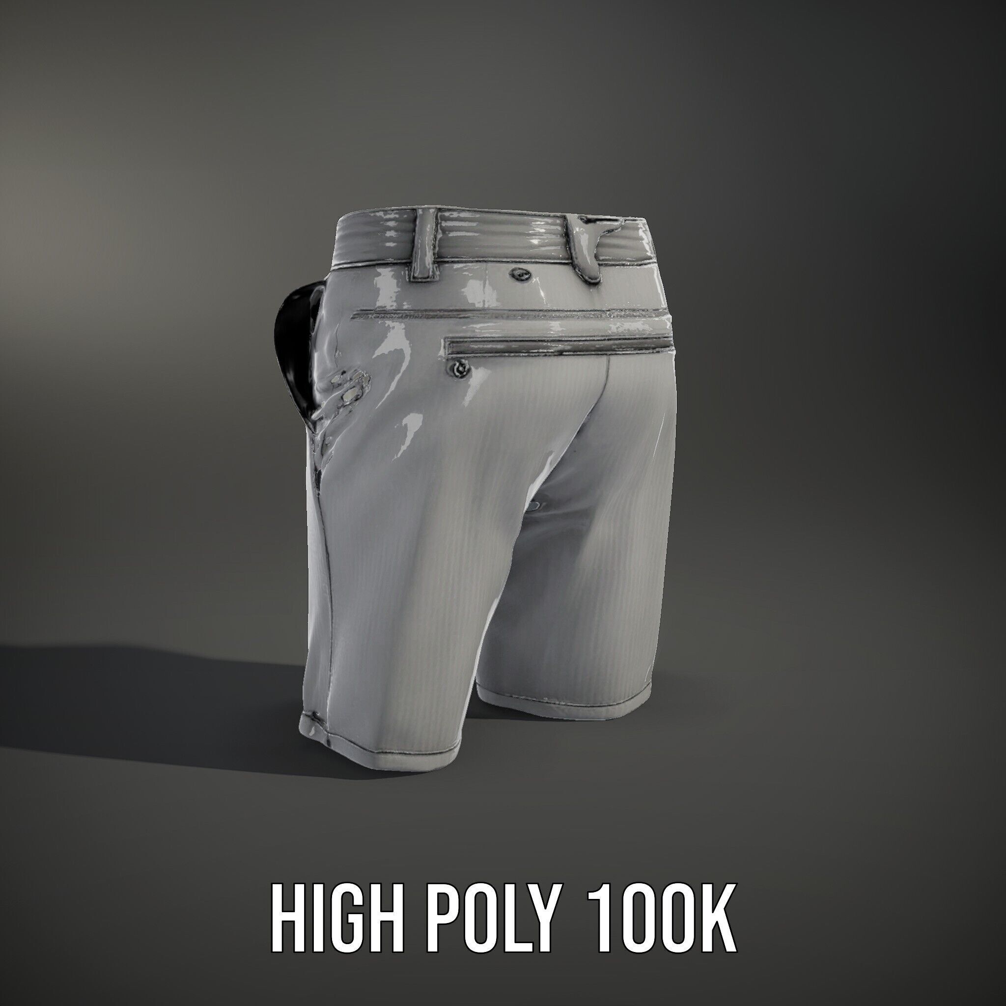 Mens Casual Shorts D Model Pack Low-poly 3D model_14