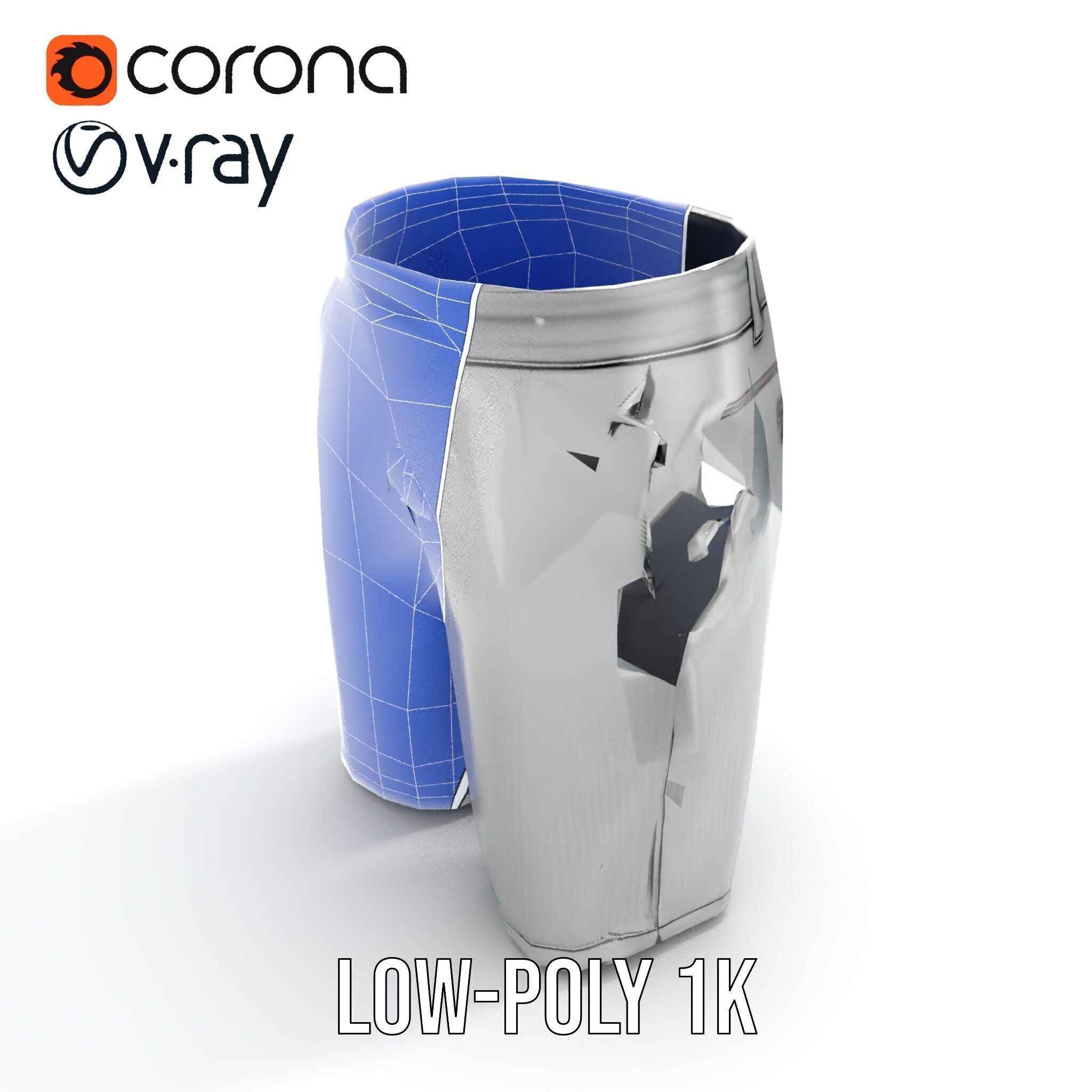 Mens Casual Shorts D Model Pack Low-poly 3D model_23