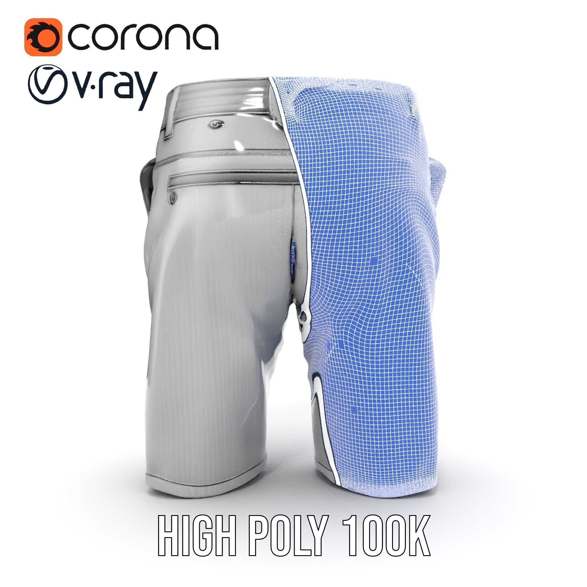 Mens Casual Shorts D Model Pack Low-poly 3D model_38