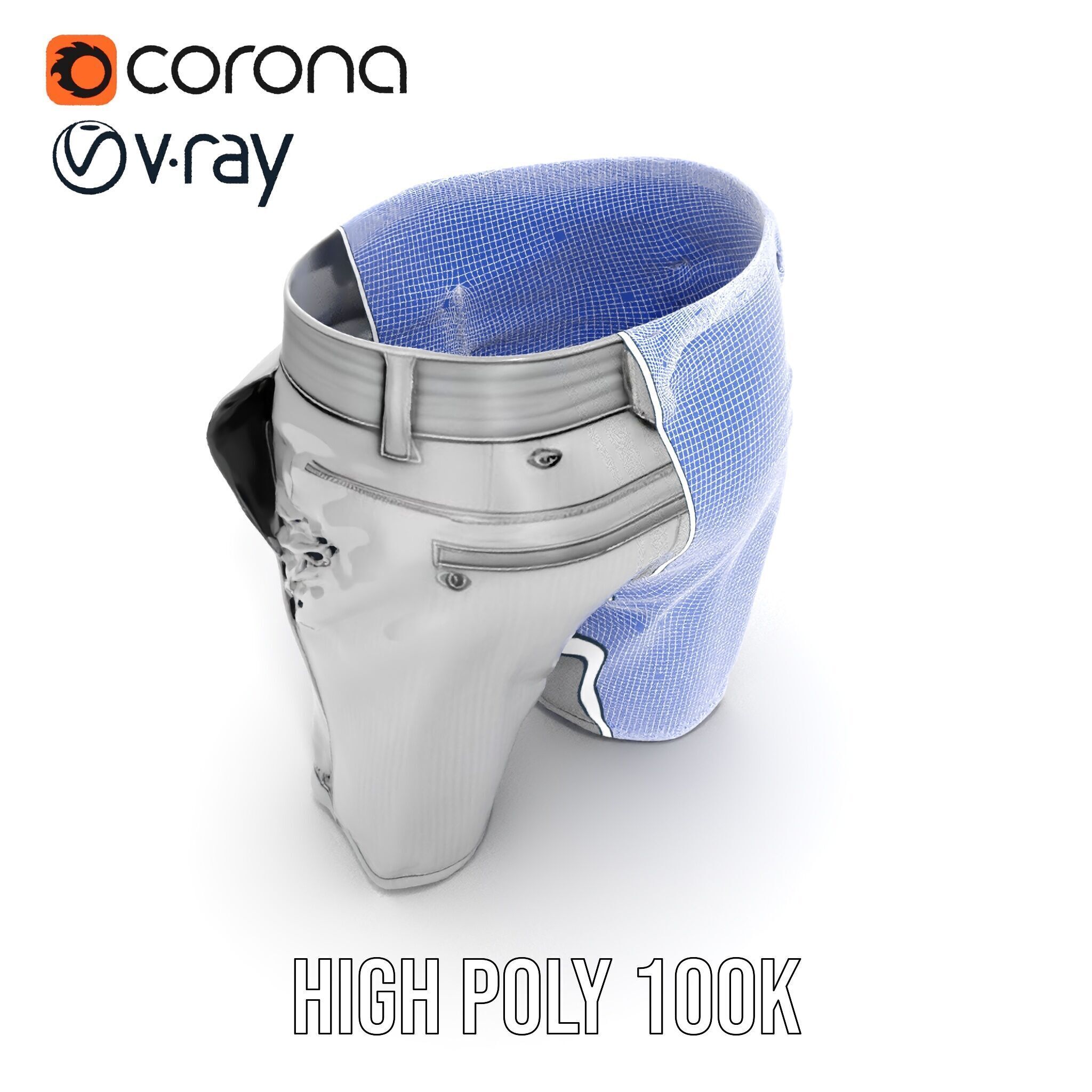 Mens Casual Shorts D Model Pack Low-poly 3D model_37