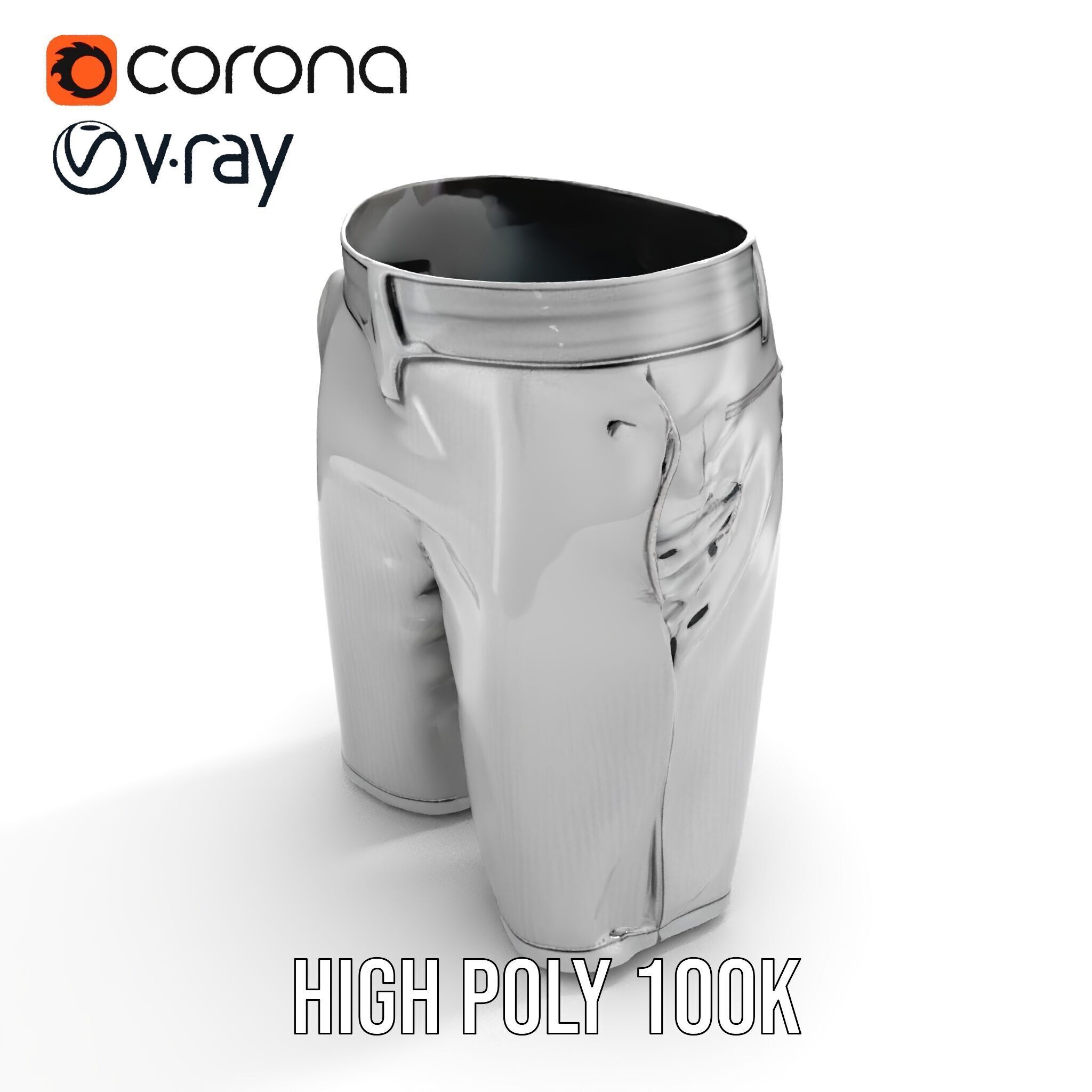 Mens Casual Shorts D Model Pack Low-poly 3D model_27