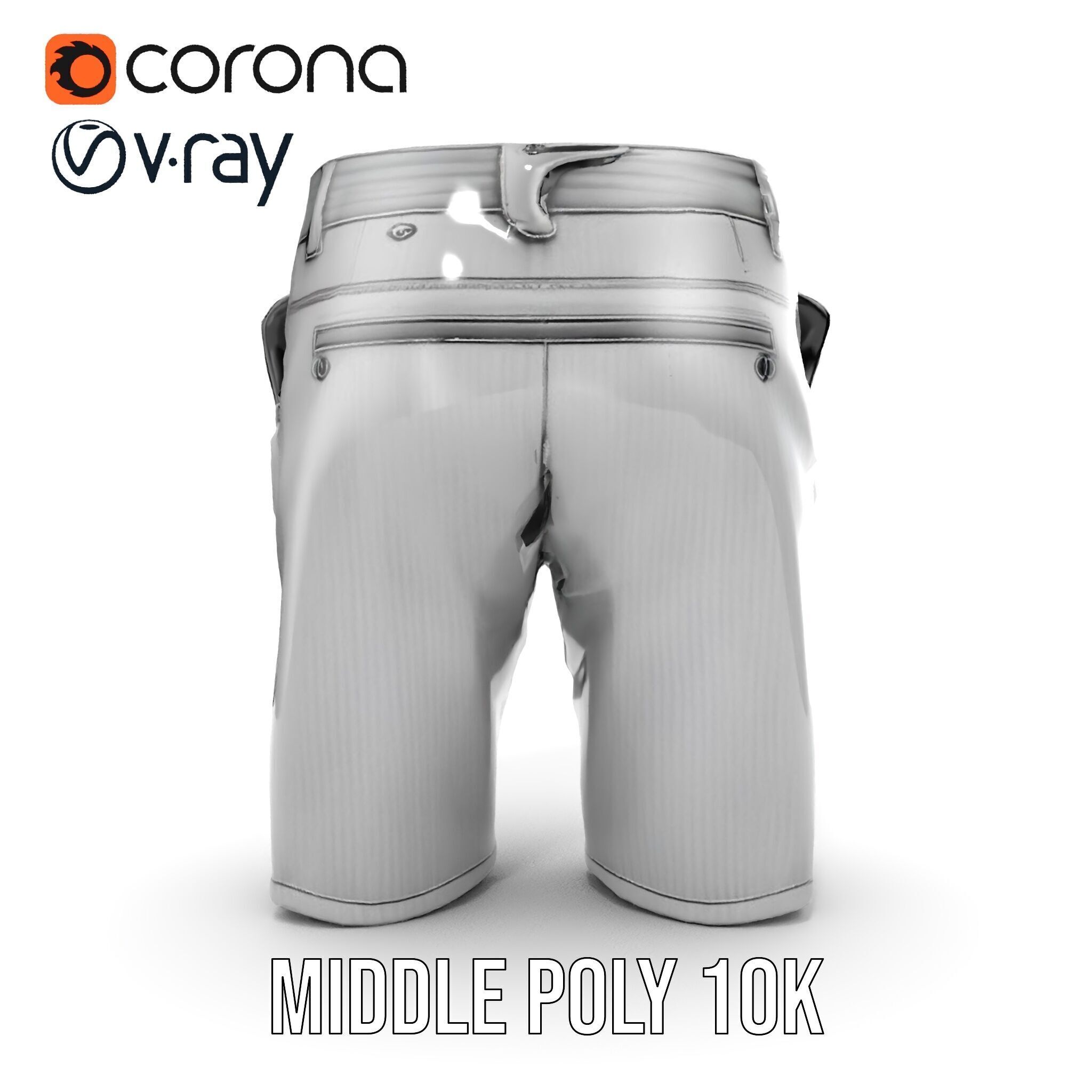 Mens Casual Shorts D Model Pack Low-poly 3D model_28