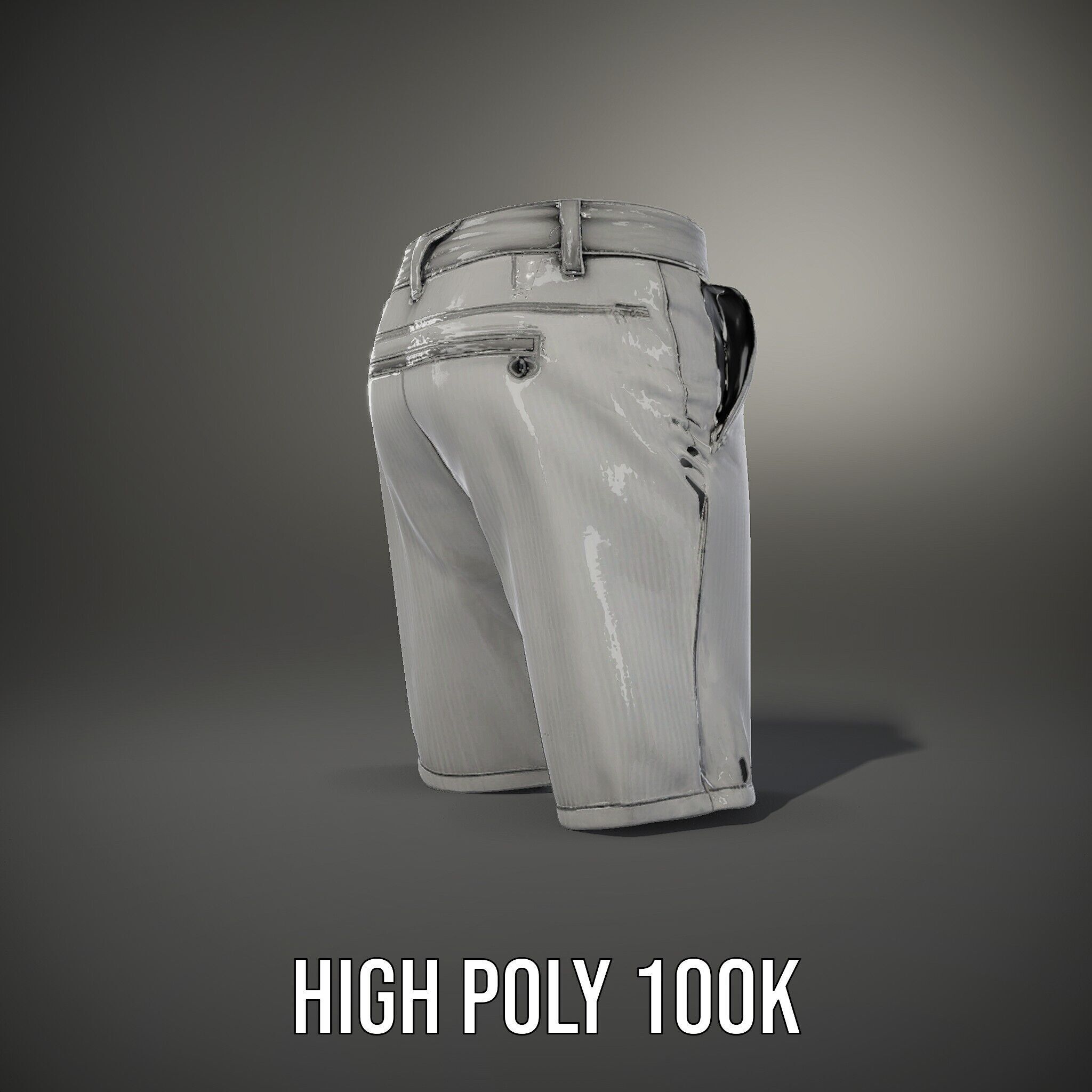Mens Casual Shorts D Model Pack Low-poly 3D model_8