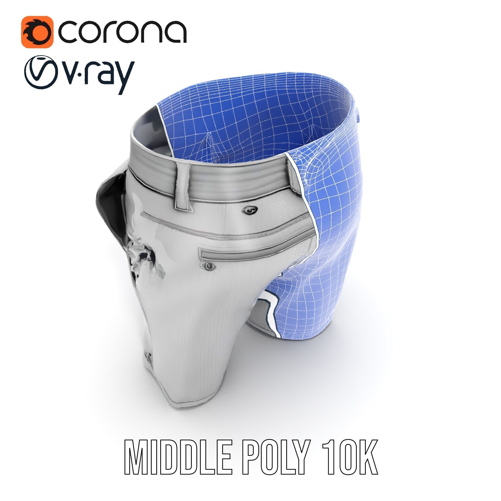 Mens Casual Shorts D Model Pack Low-poly 3D model_17