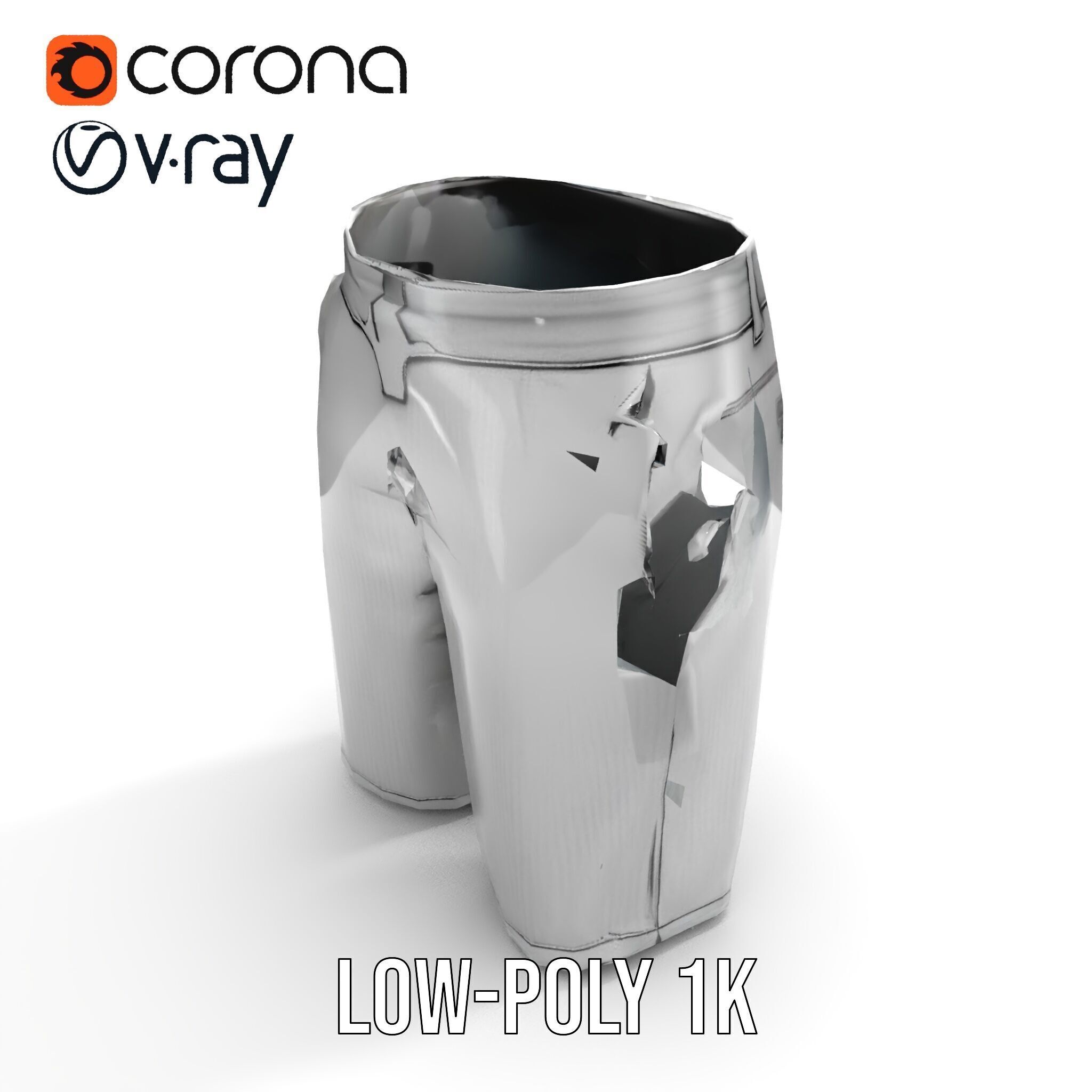 Mens Casual Shorts D Model Pack Low-poly 3D model_7