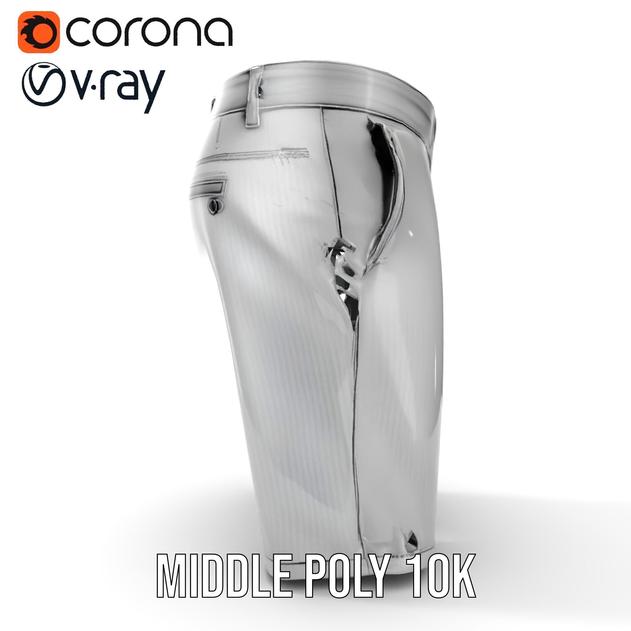 Mens Casual Shorts D Model Pack Low-poly 3D model_15