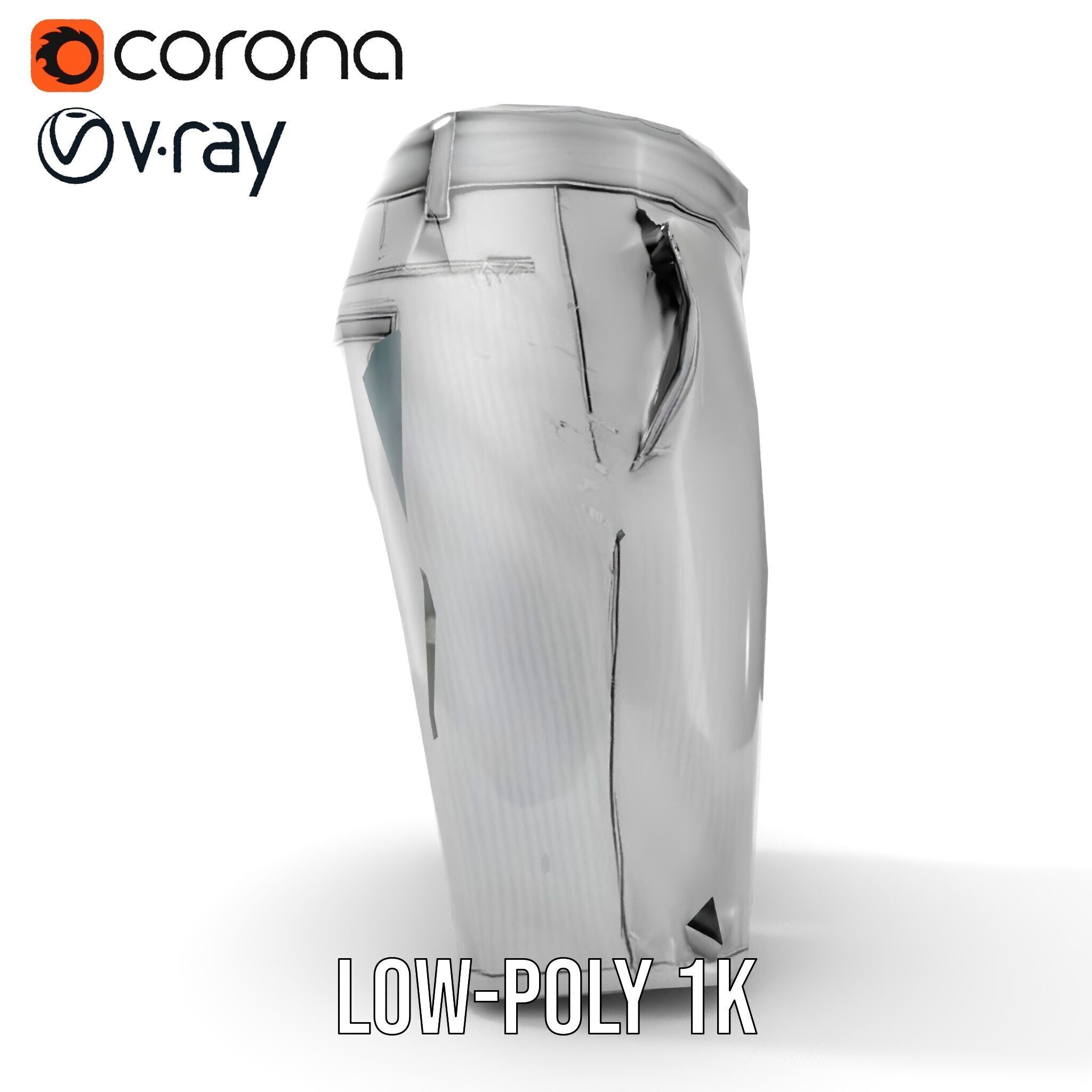 Mens Casual Shorts D Model Pack Low-poly 3D model_26