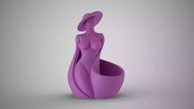 Abstract Woman Planter 3D print model