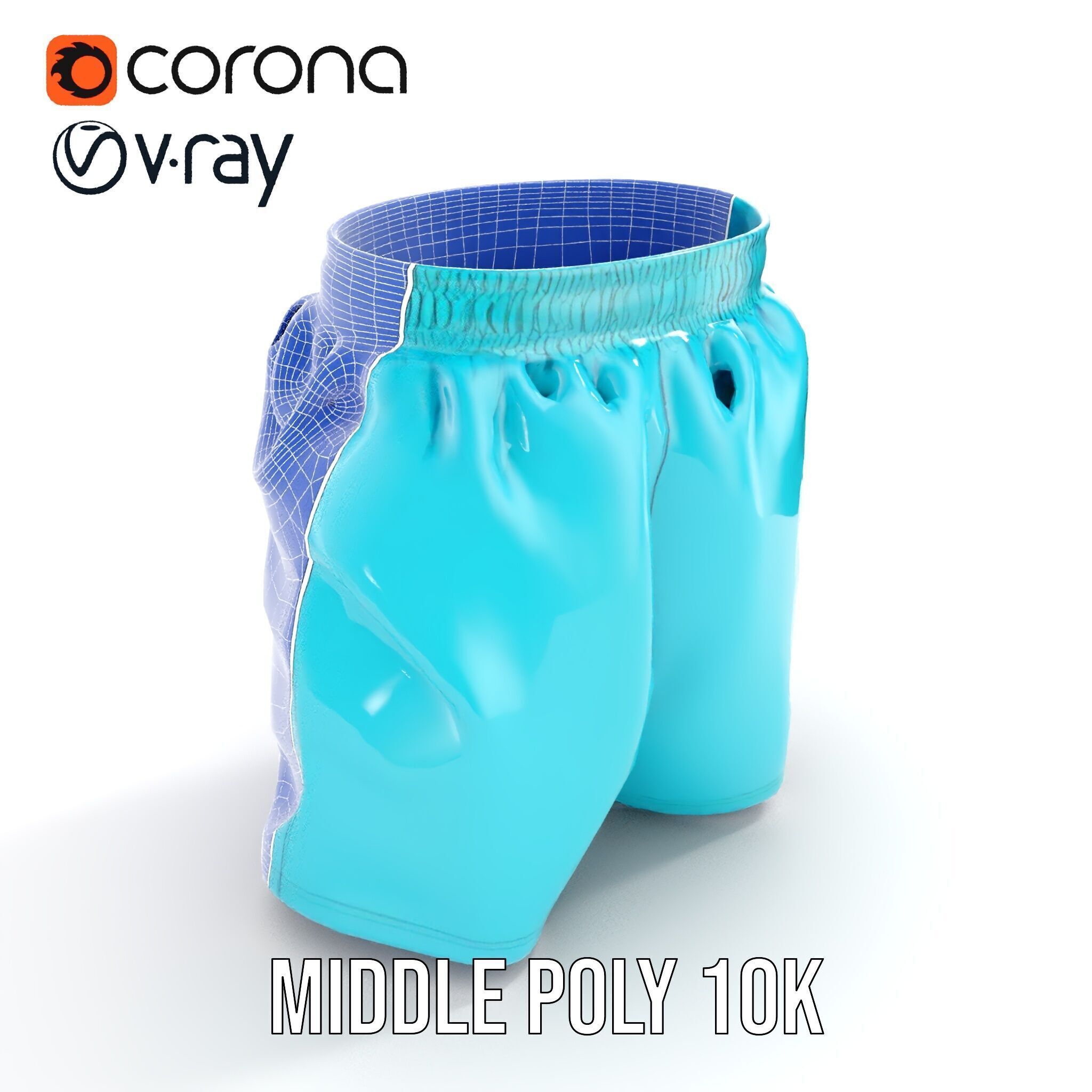 Casual Swim Shorts D Model Pack Low-poly 3D model_9