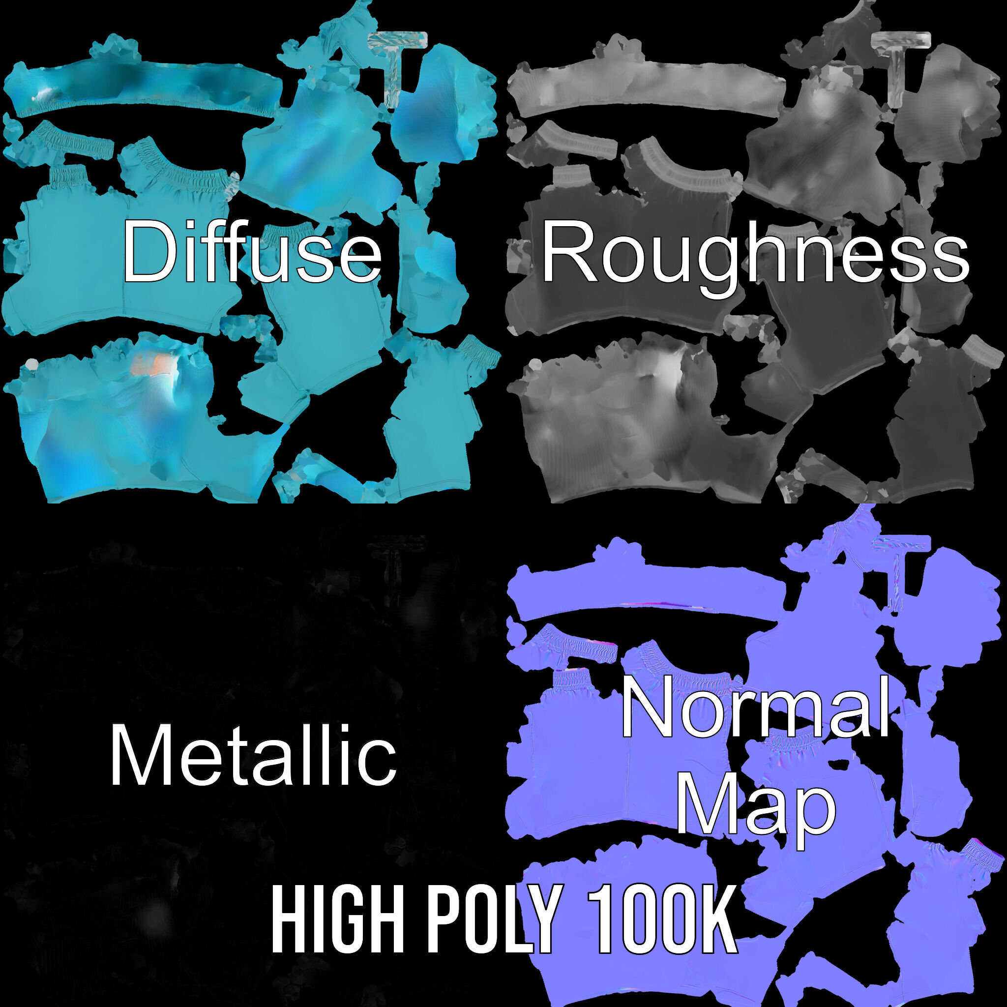 Casual Swim Shorts D Model Pack Low-poly 3D model_3