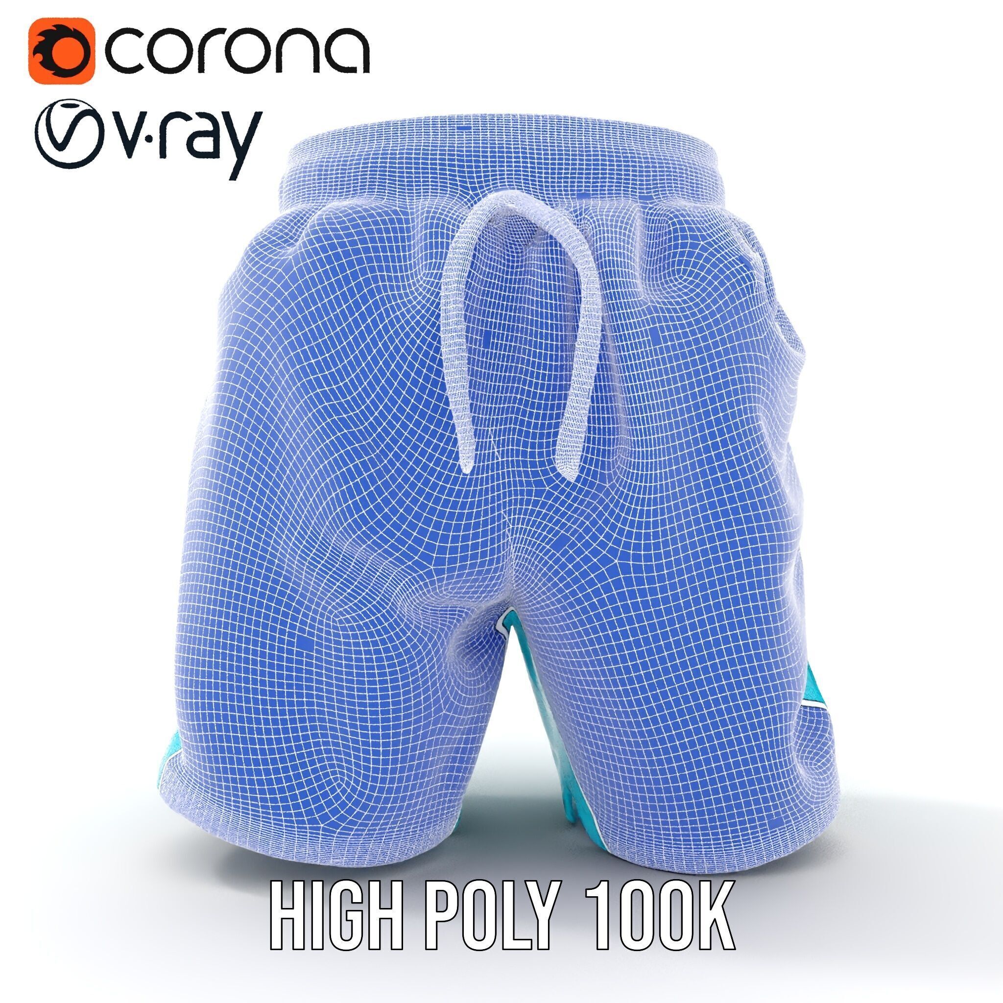 Casual Swim Shorts D Model Pack Low-poly 3D model_37