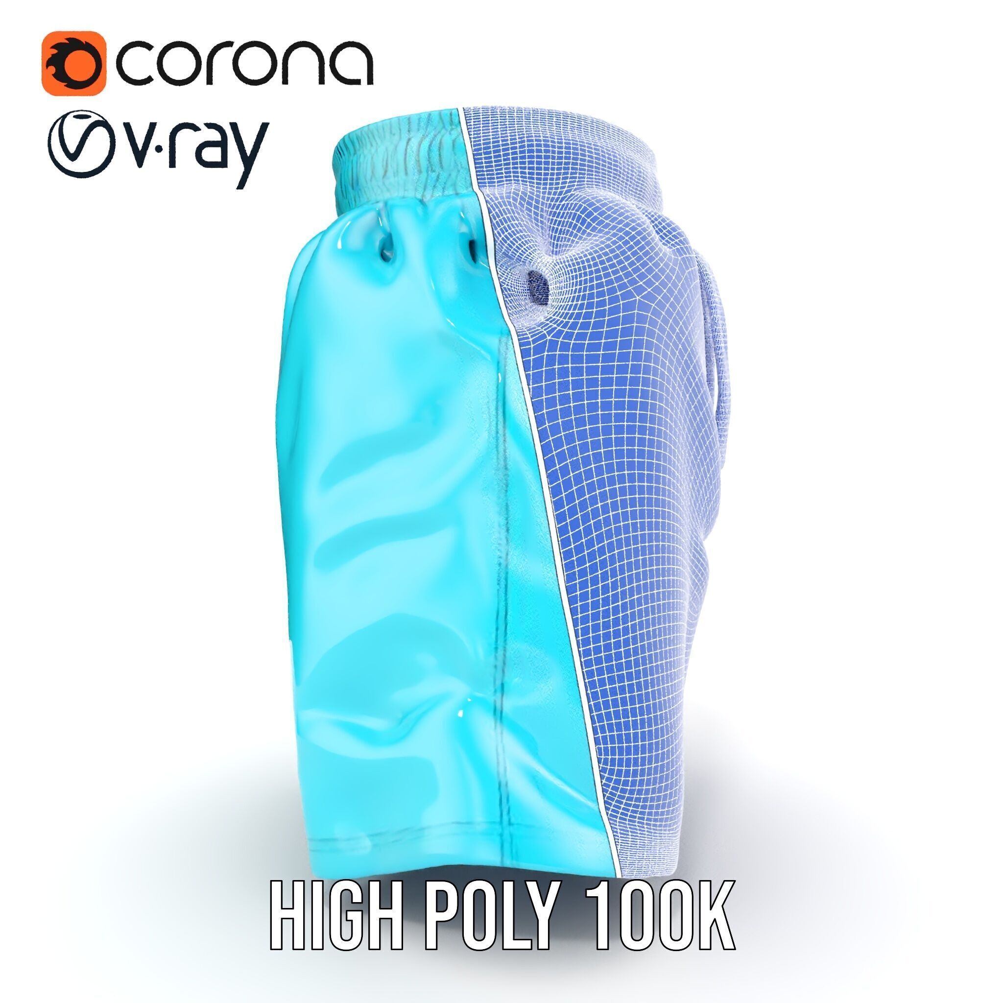 Casual Swim Shorts D Model Pack Low-poly 3D model_38