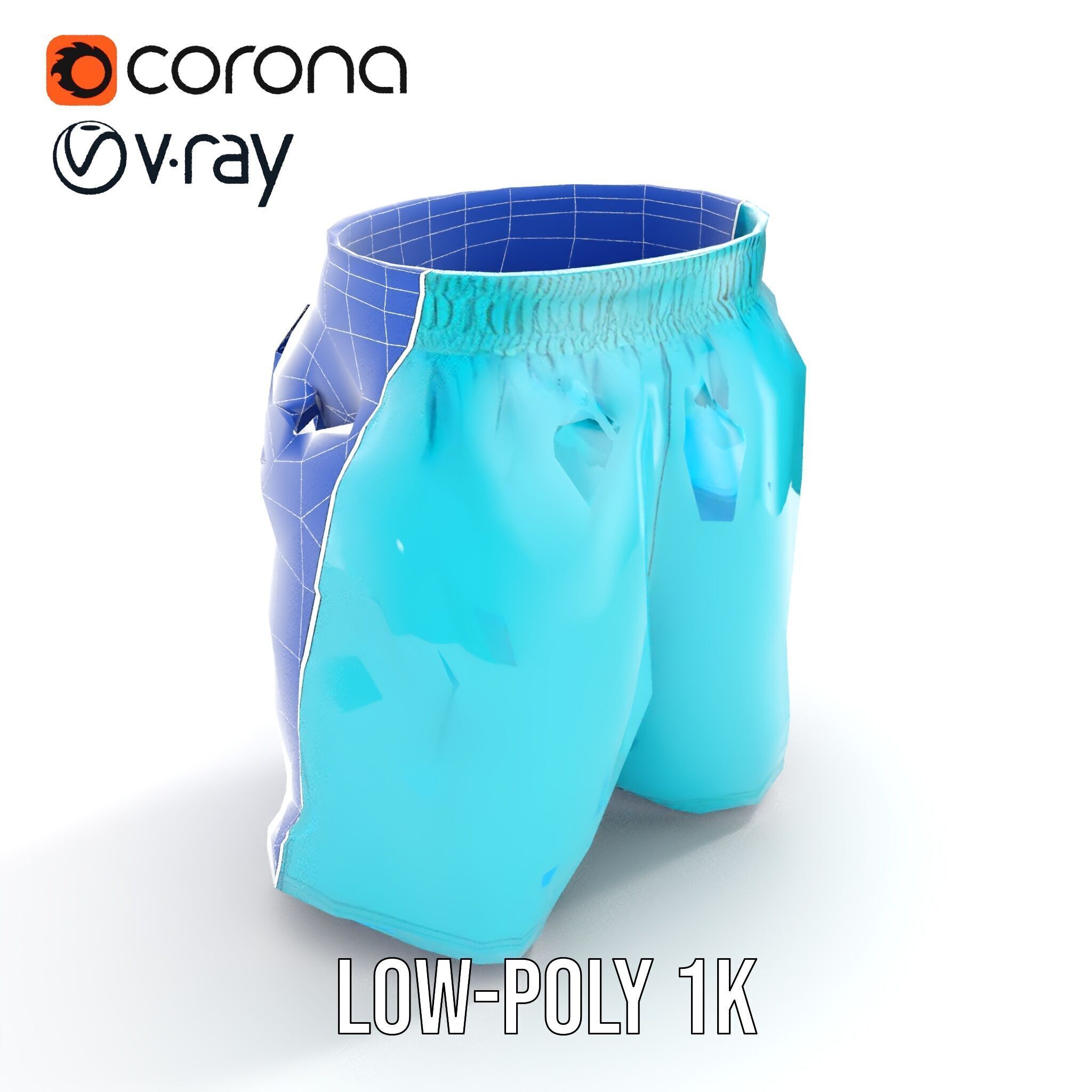 Casual Swim Shorts D Model Pack Low-poly 3D model_28