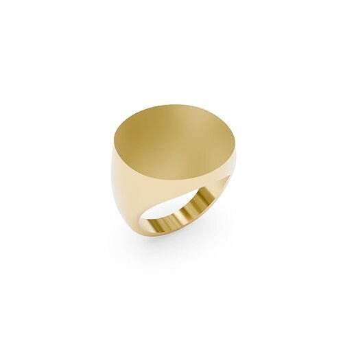 20mm Smooth or Engraveable Signet Ring 3d Model 3D print model