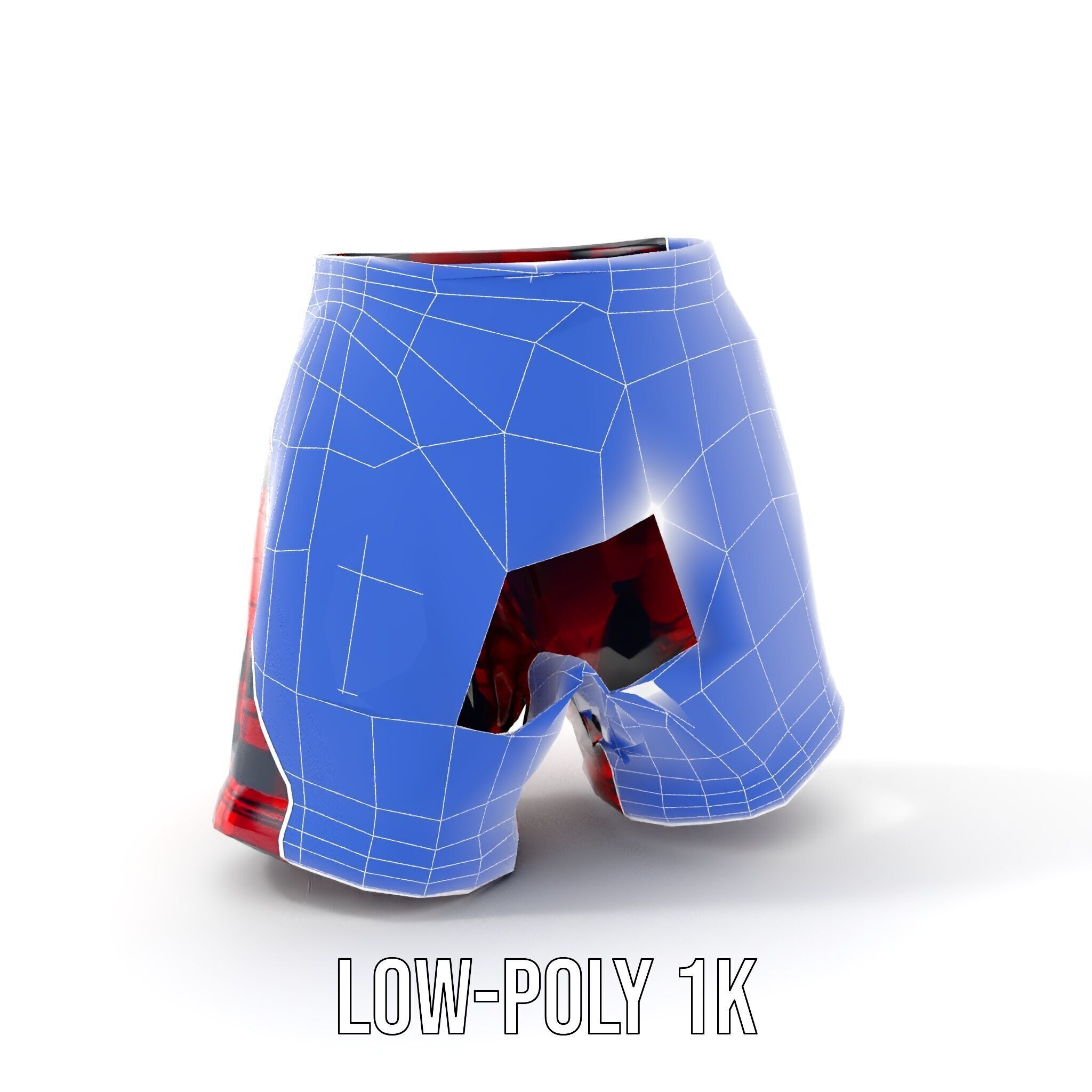 Plaid Shorts Model Pack with Detailed Textures Low-poly 3D model_26