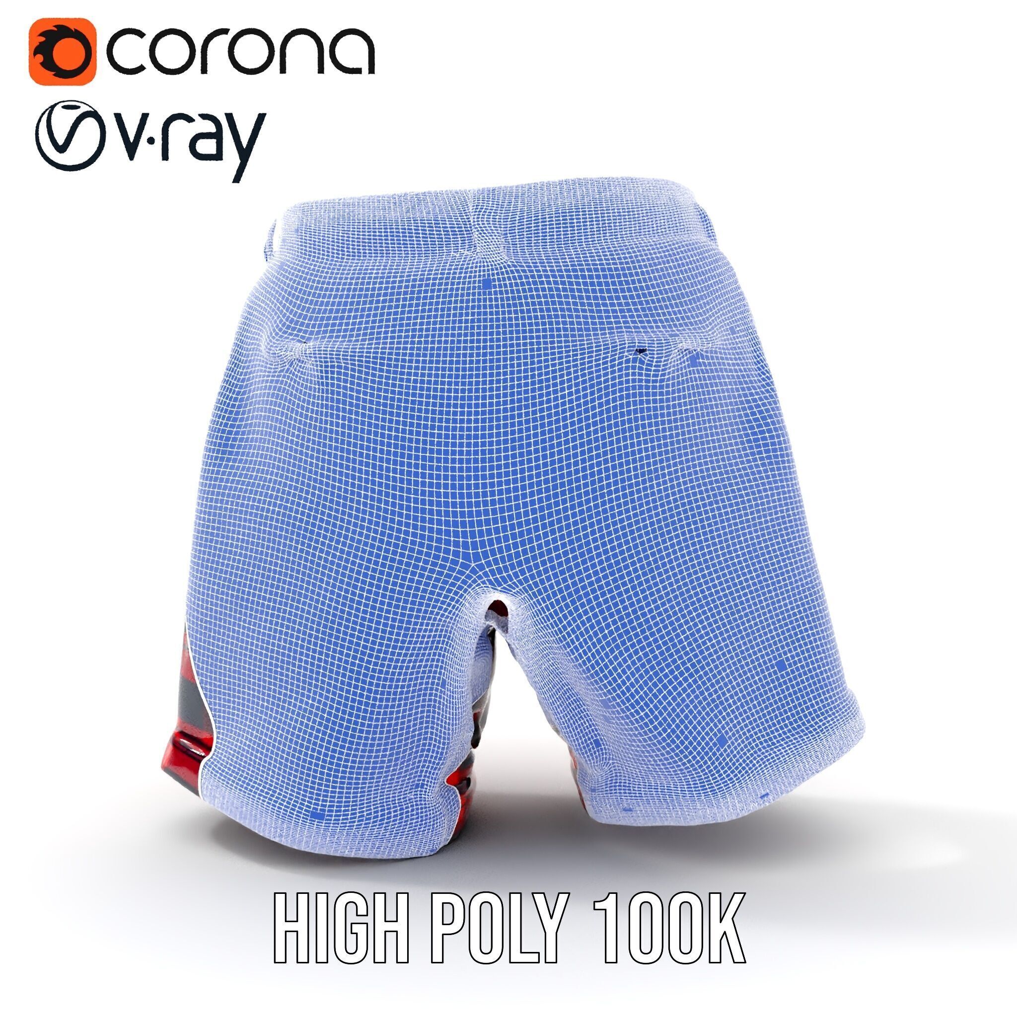 Plaid Shorts Model Pack with Detailed Textures Low-poly 3D model_37