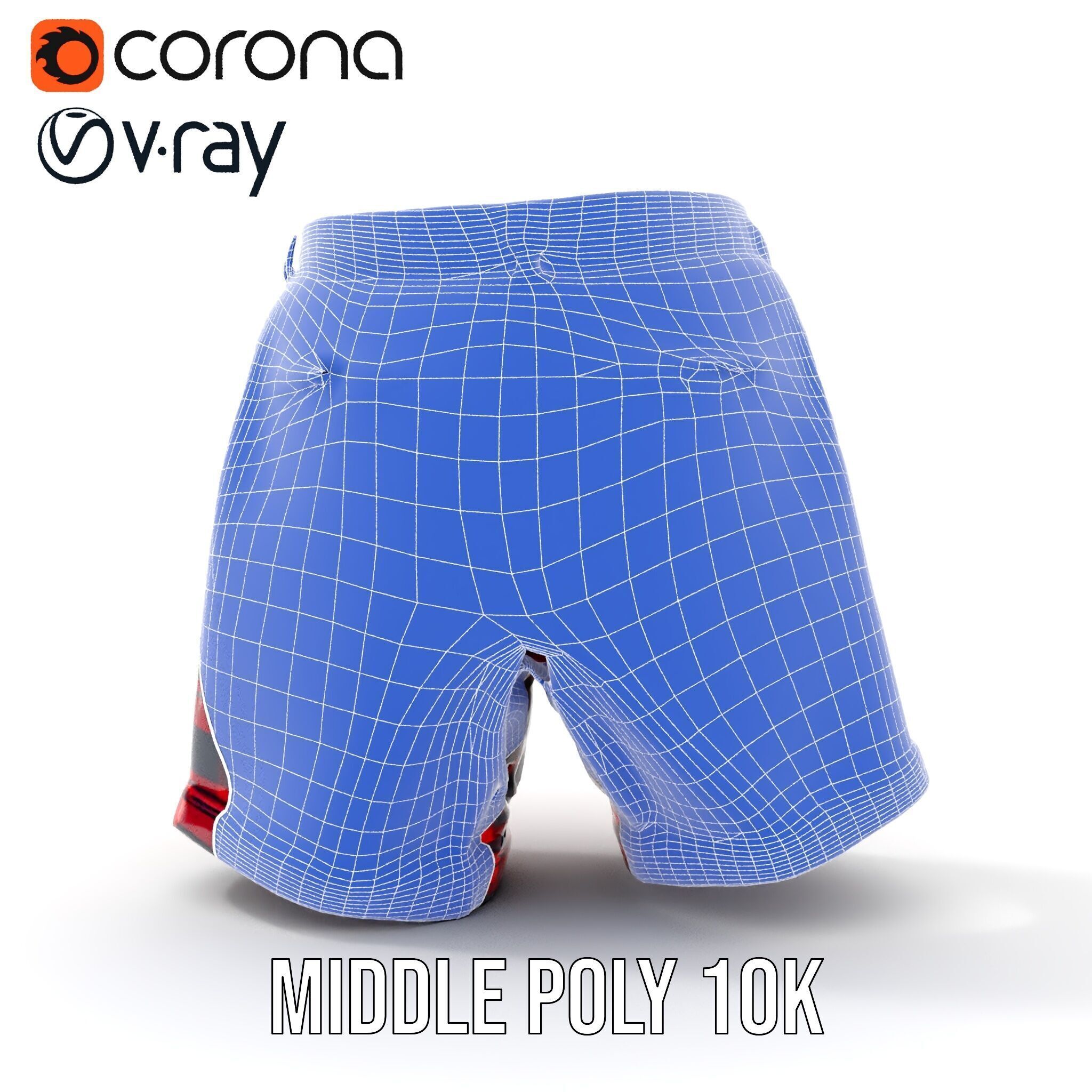 Plaid Shorts Model Pack with Detailed Textures Low-poly 3D model_28