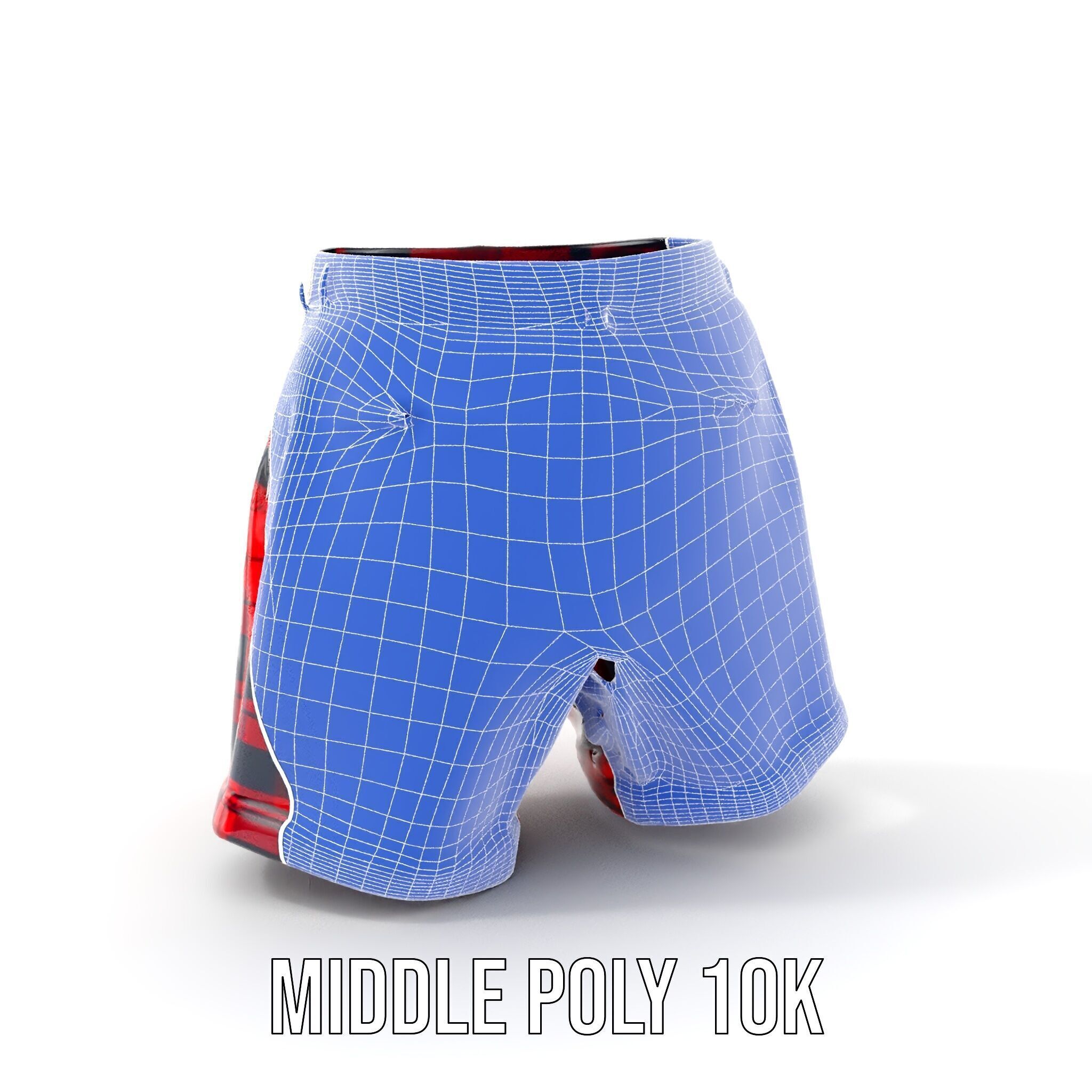 Plaid Shorts Model Pack with Detailed Textures Low-poly 3D model_17