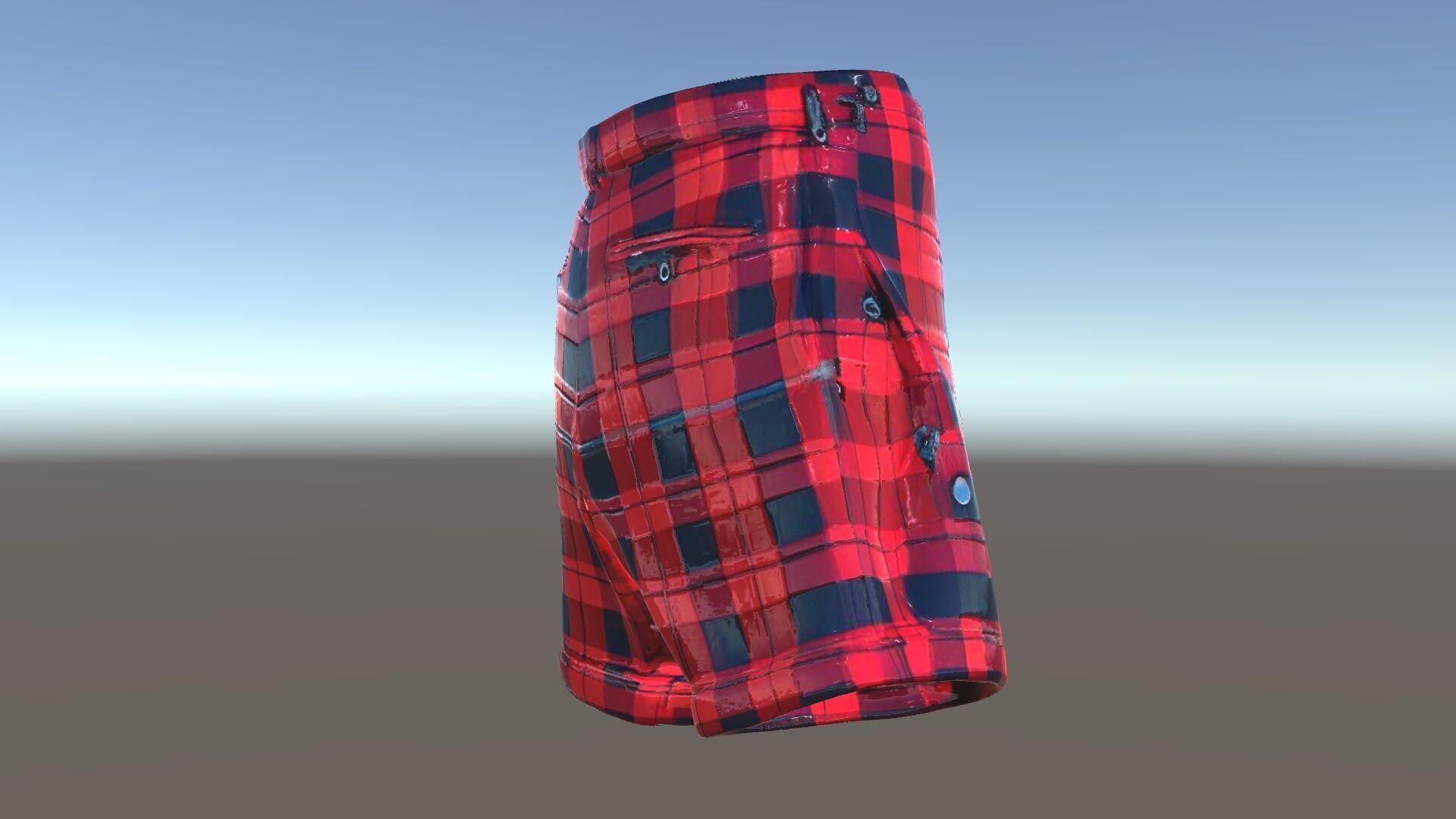 Plaid Shorts Model Pack with Detailed Textures Low-poly 3D model_33