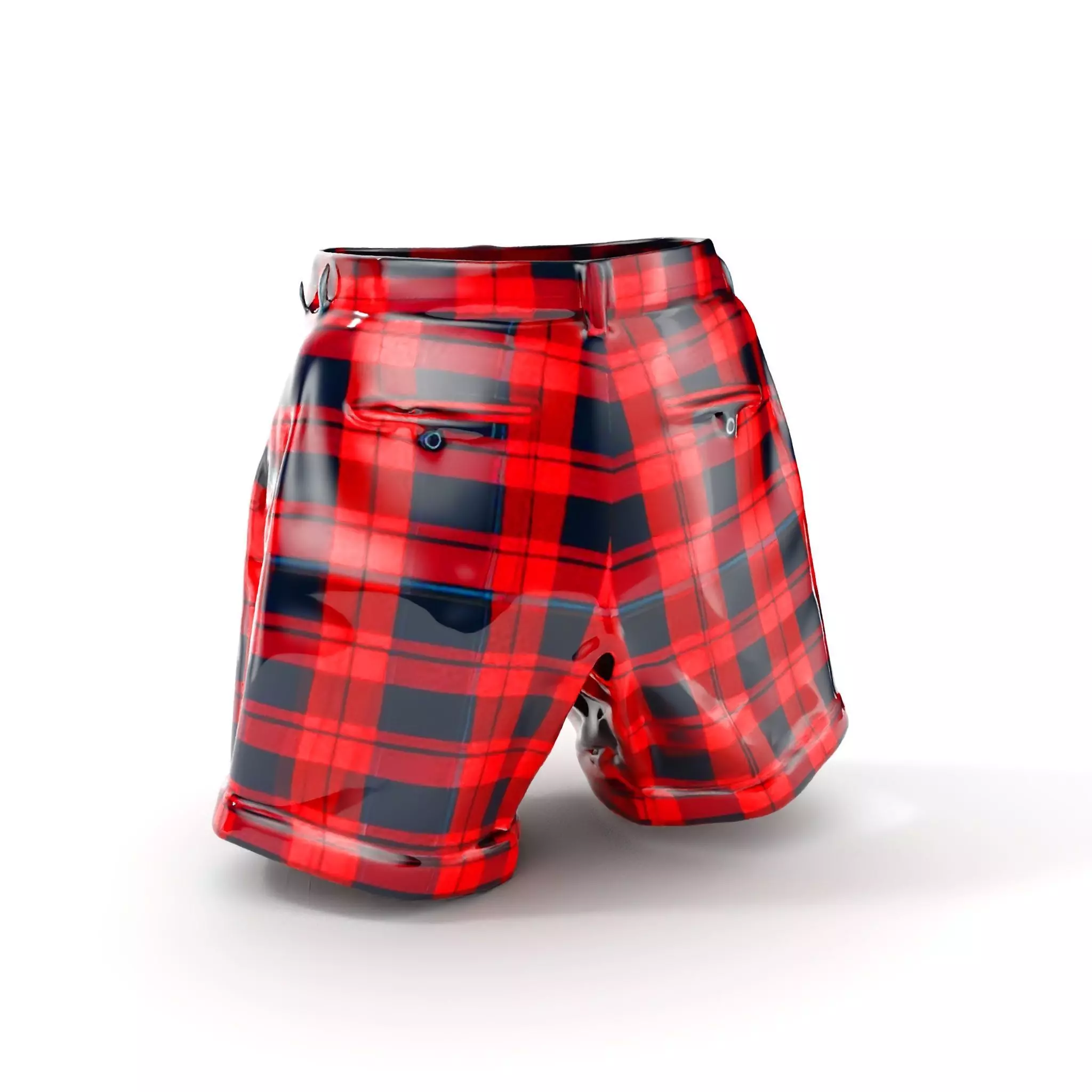 Plaid Shorts Model Pack with Detailed Textures Low-poly 3D model_0