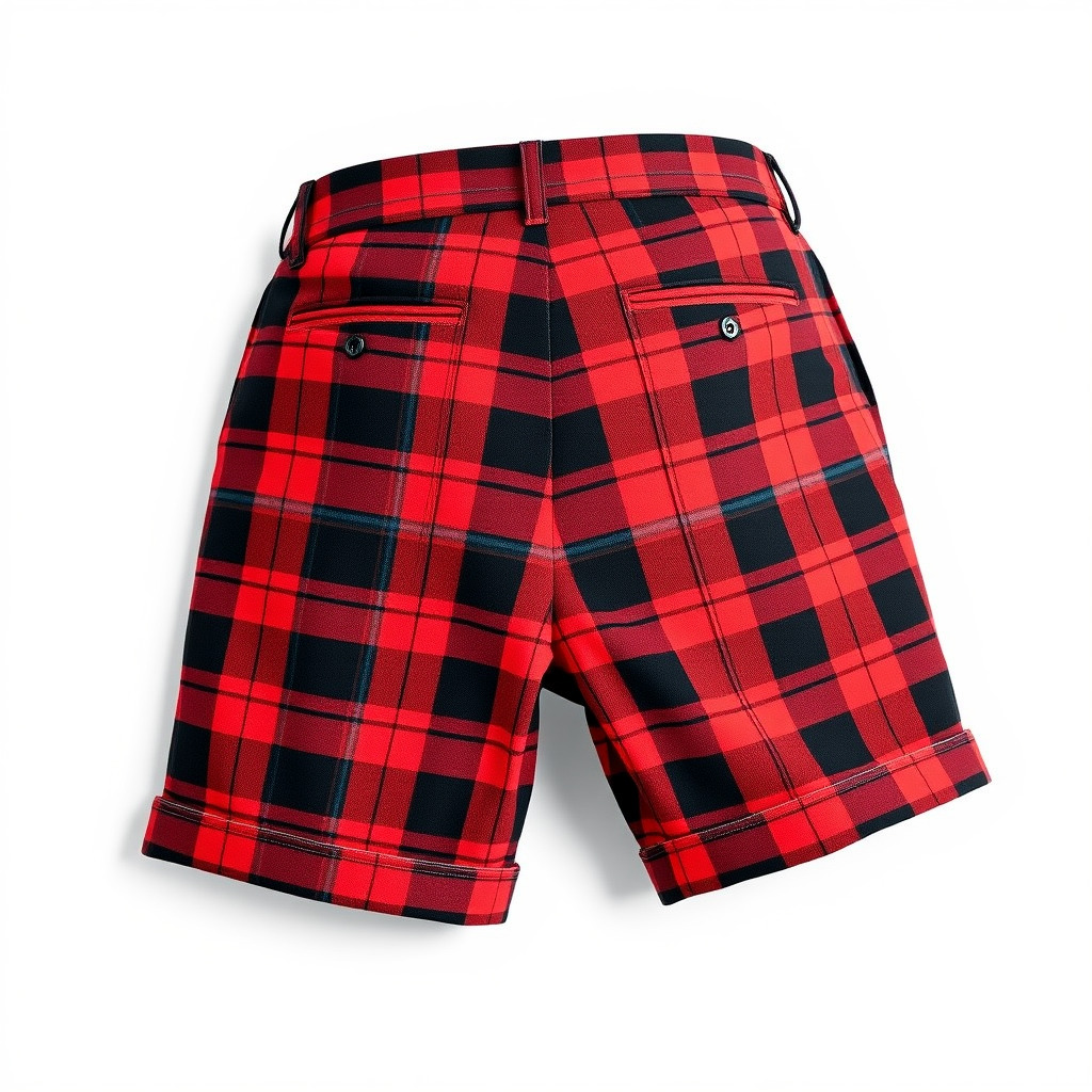 Plaid Shorts Model Pack with Detailed Textures Low-poly 3D model_2