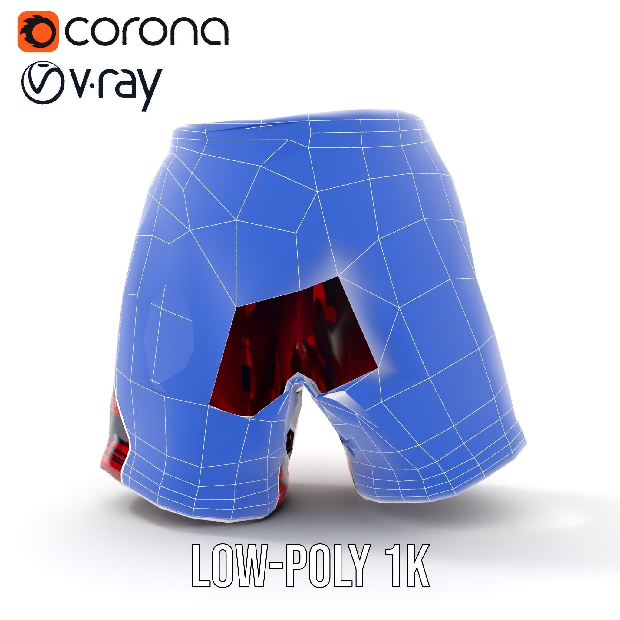 Plaid Shorts Model Pack with Detailed Textures Low-poly 3D model_32