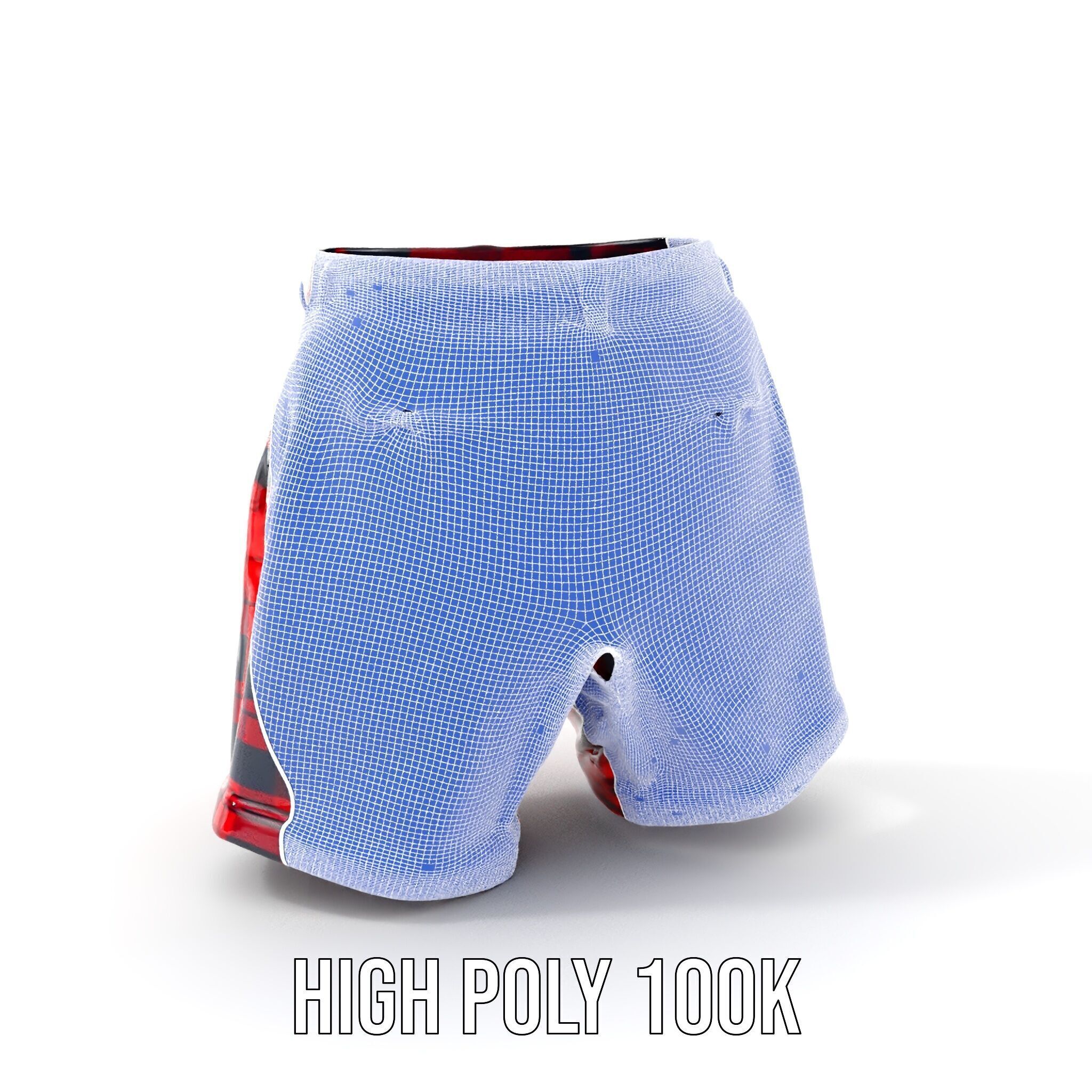 Plaid Shorts Model Pack with Detailed Textures Low-poly 3D model_4