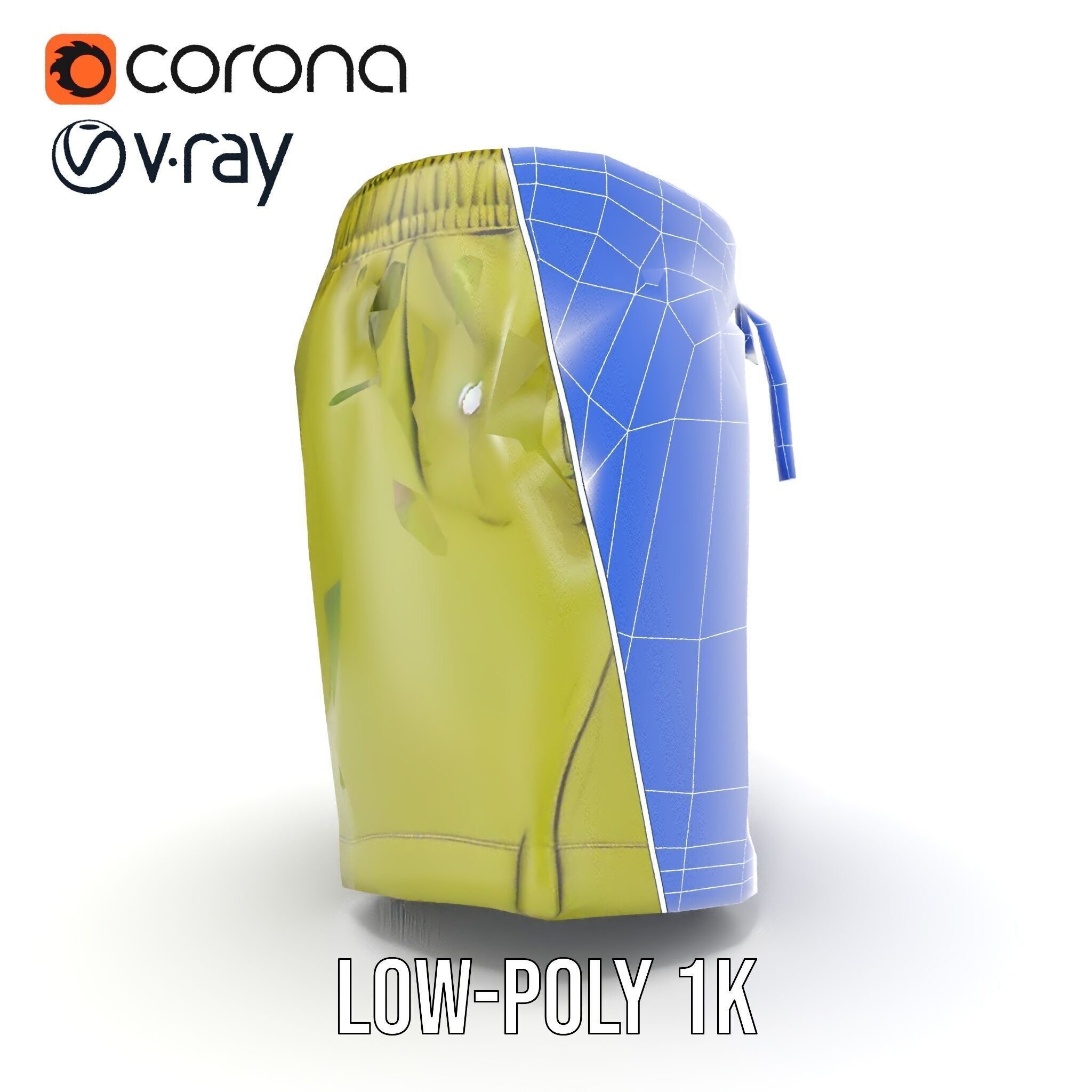 Casual Shorts Model Pack for D Clothing Low-poly 3D model_31