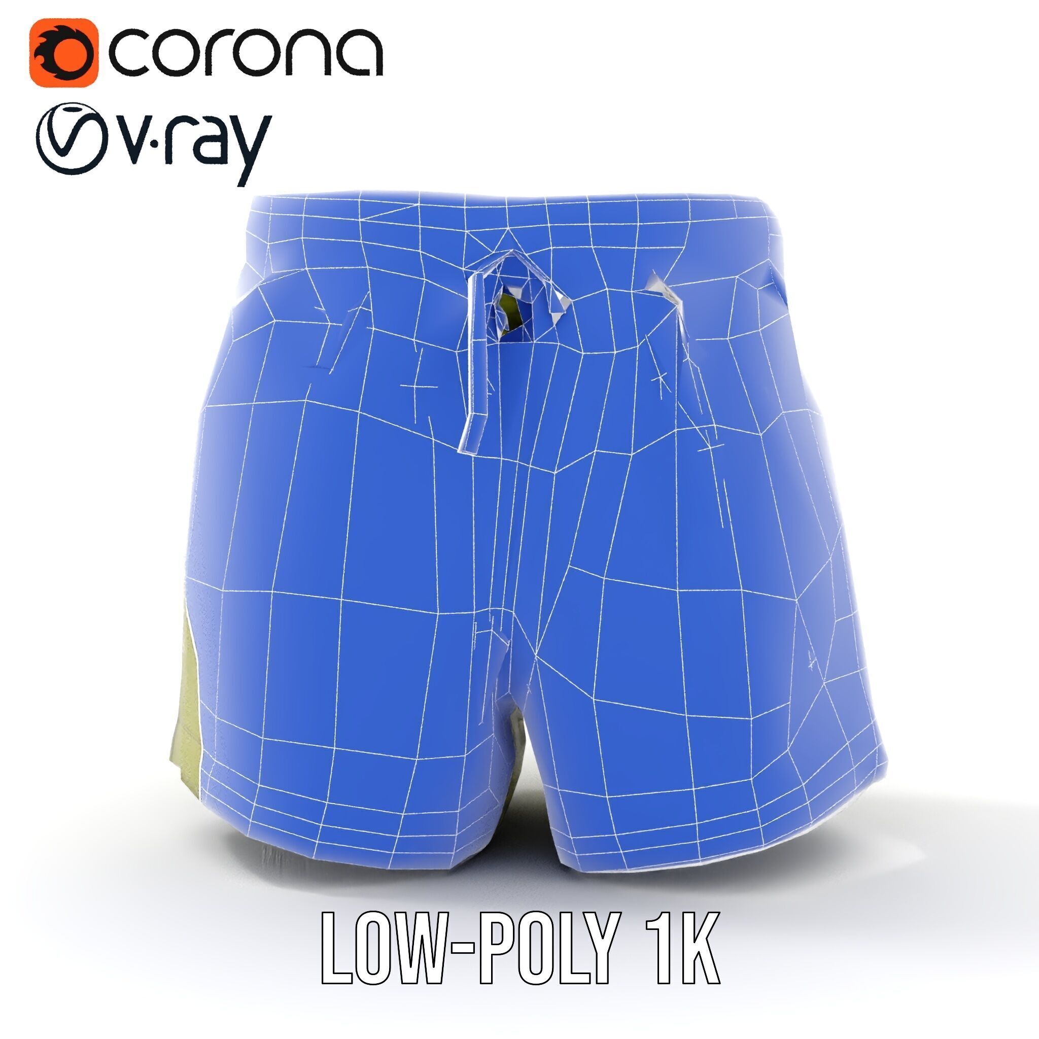 Casual Shorts Model Pack for D Clothing Low-poly 3D model_25