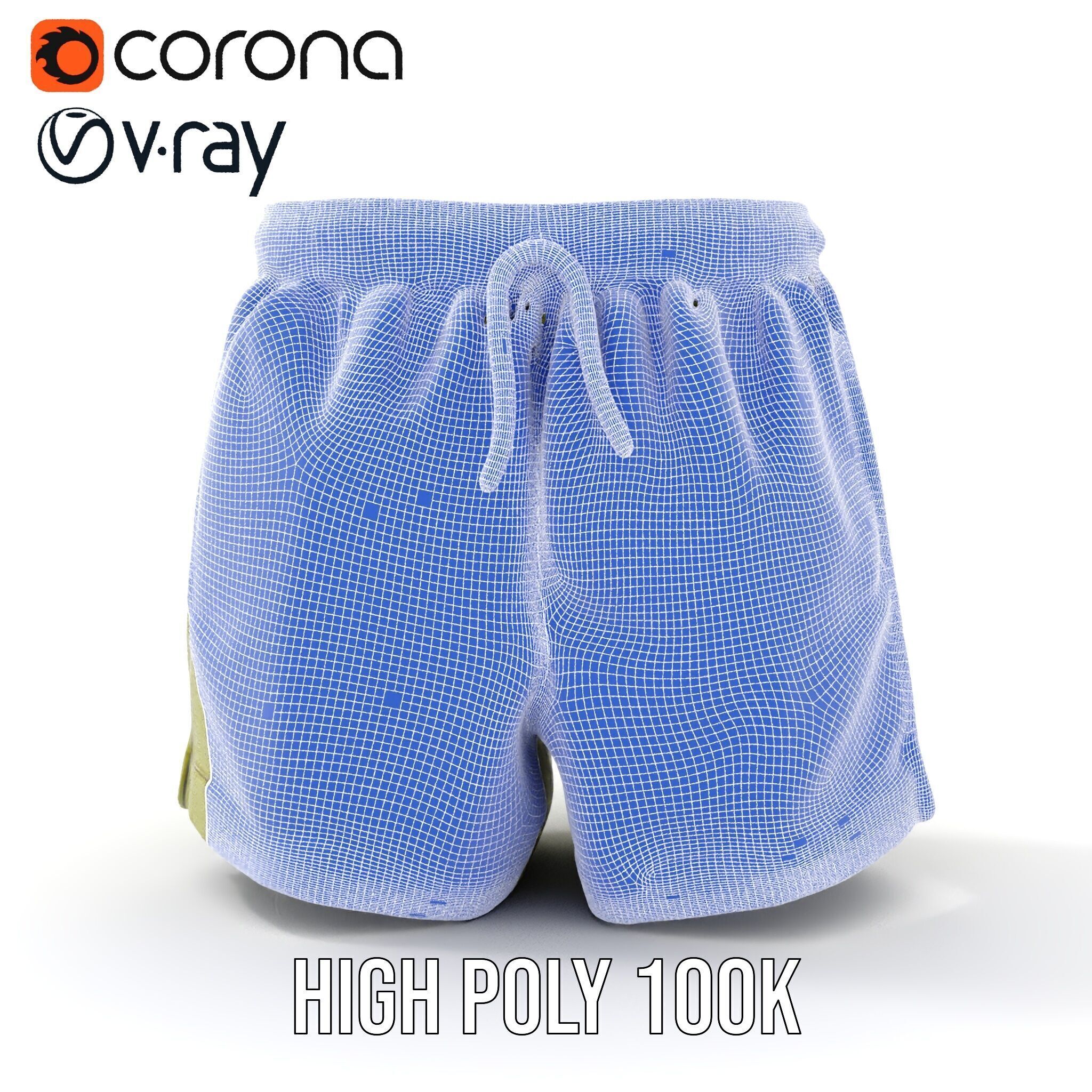 Casual Shorts Model Pack for D Clothing Low-poly 3D model_37