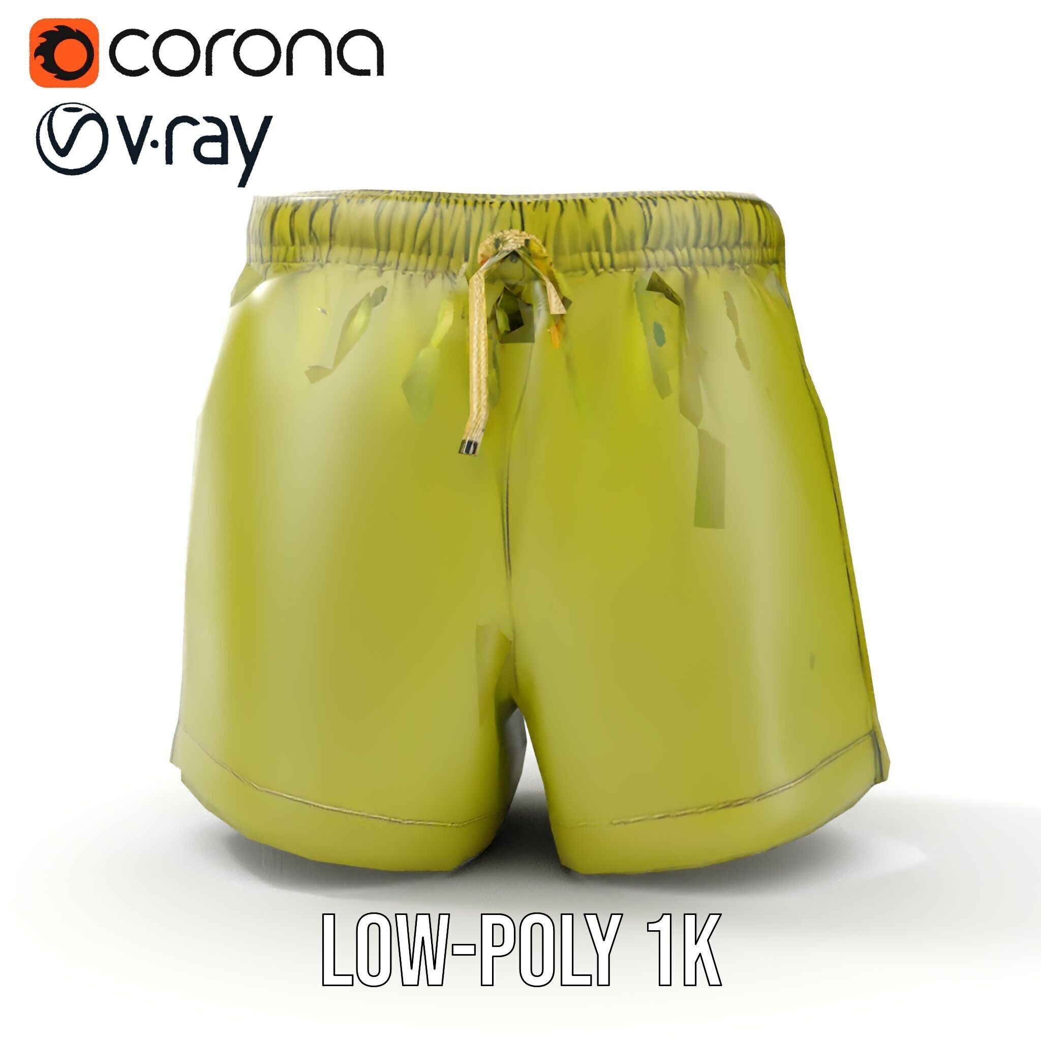 Casual Shorts Model Pack for D Clothing Low-poly 3D model_7