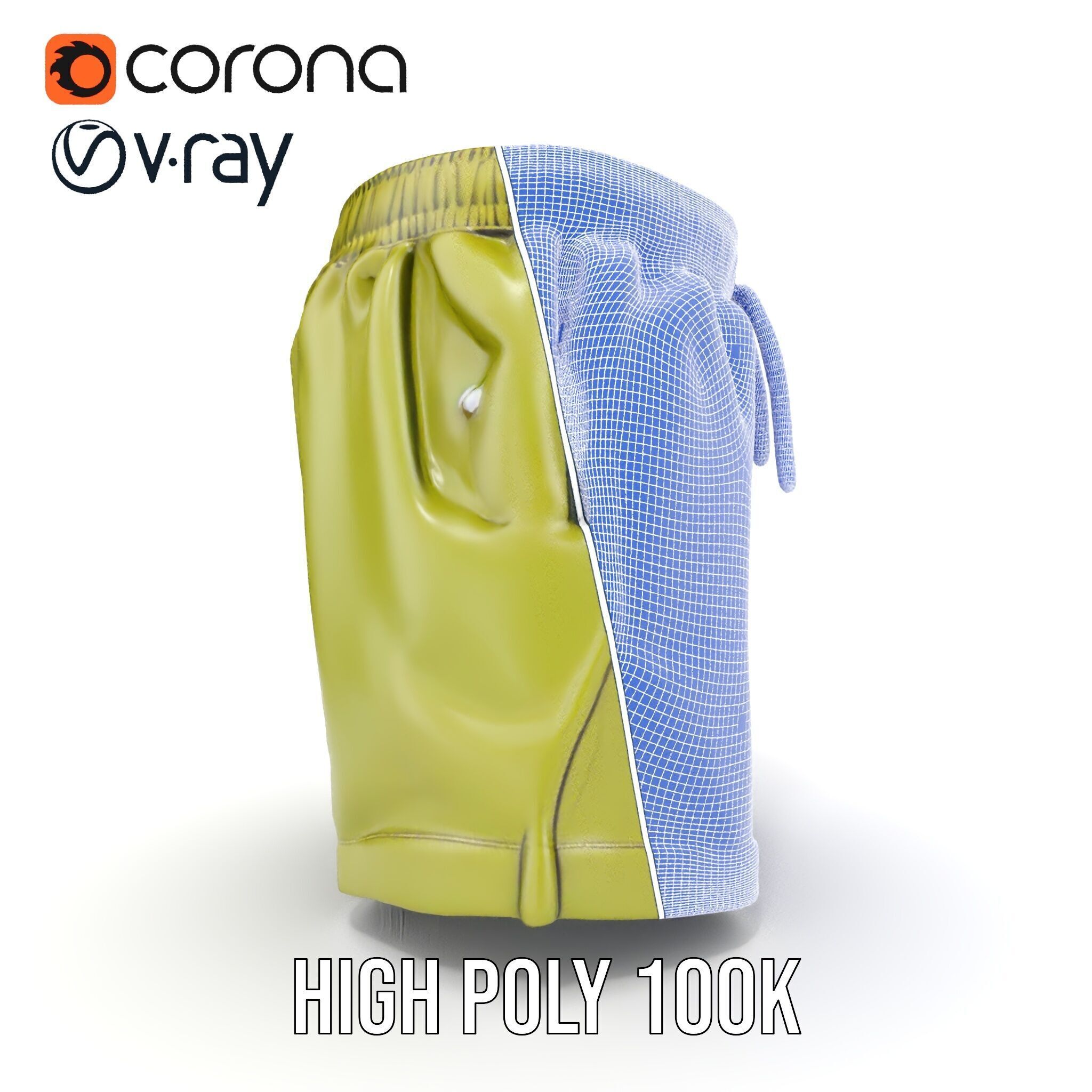 Casual Shorts Model Pack for D Clothing Low-poly 3D model_38